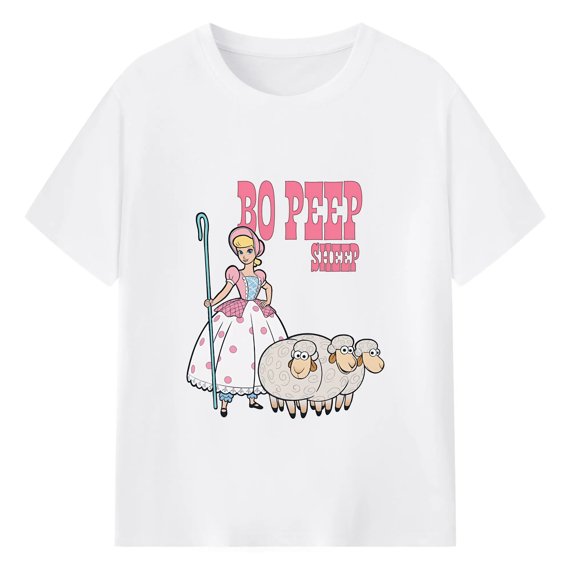 トイ・ストーリー グッズ ボー・ピープ - 綿100％ 半袖Tシャツ ・ フロントプリント ・ 快適 通気性 ・ 日常使い 散歩 スポーツ用