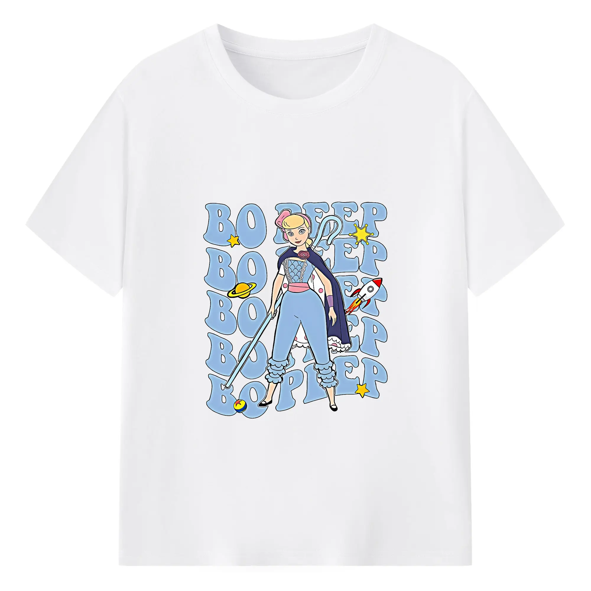 トイ・ストーリー グッズ ボー・ピープ - 綿100％ 半袖Tシャツ ・ フロントプリント ・ 快適 通気性 ・ 日常使い 散歩 スポーツ用