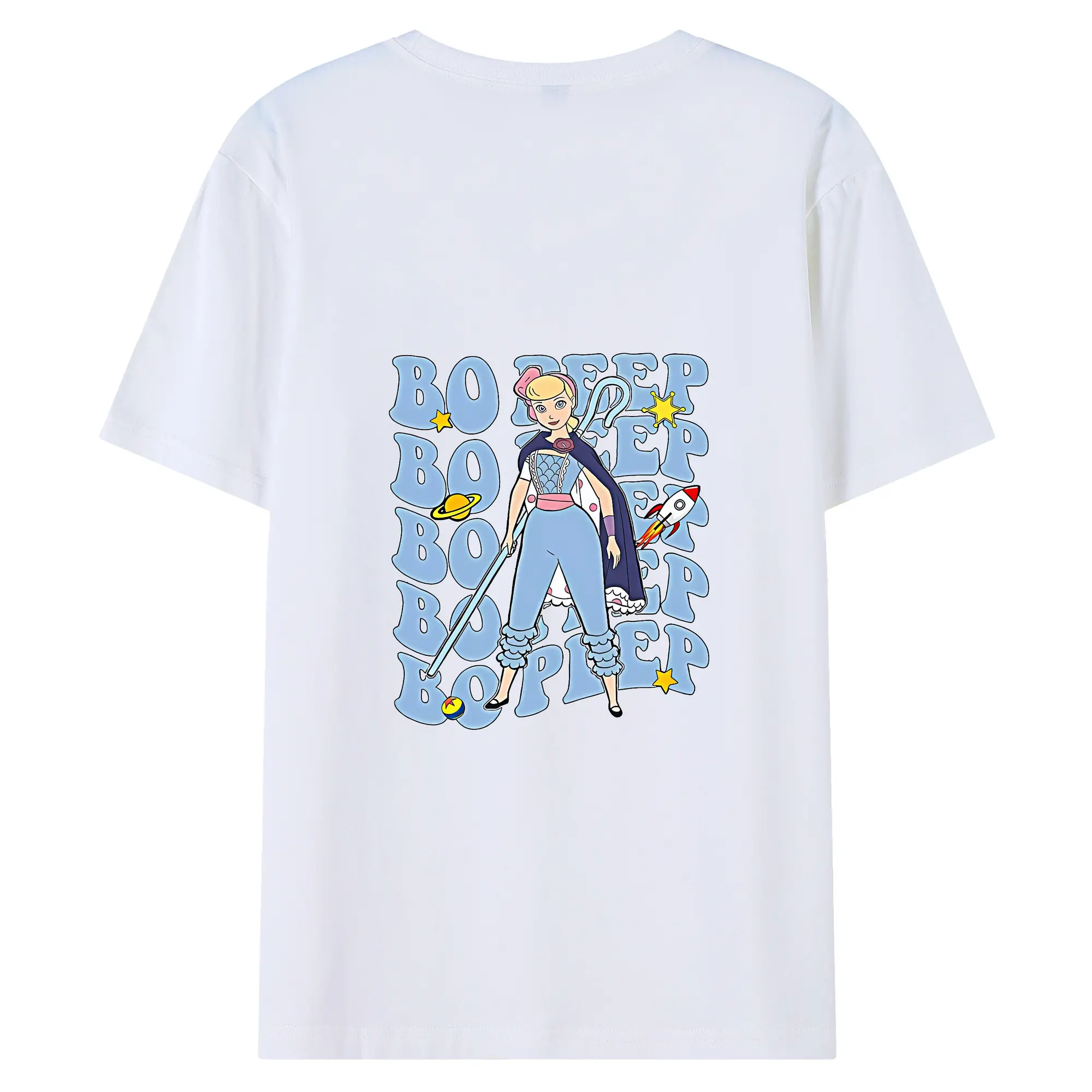 トイ・ストーリー グッズ ボー・ピープ - 綿100％ 半袖Tシャツ ・ バックプリント ・ 快適 通気性 ・ 日常使い 散歩 スポーツ用