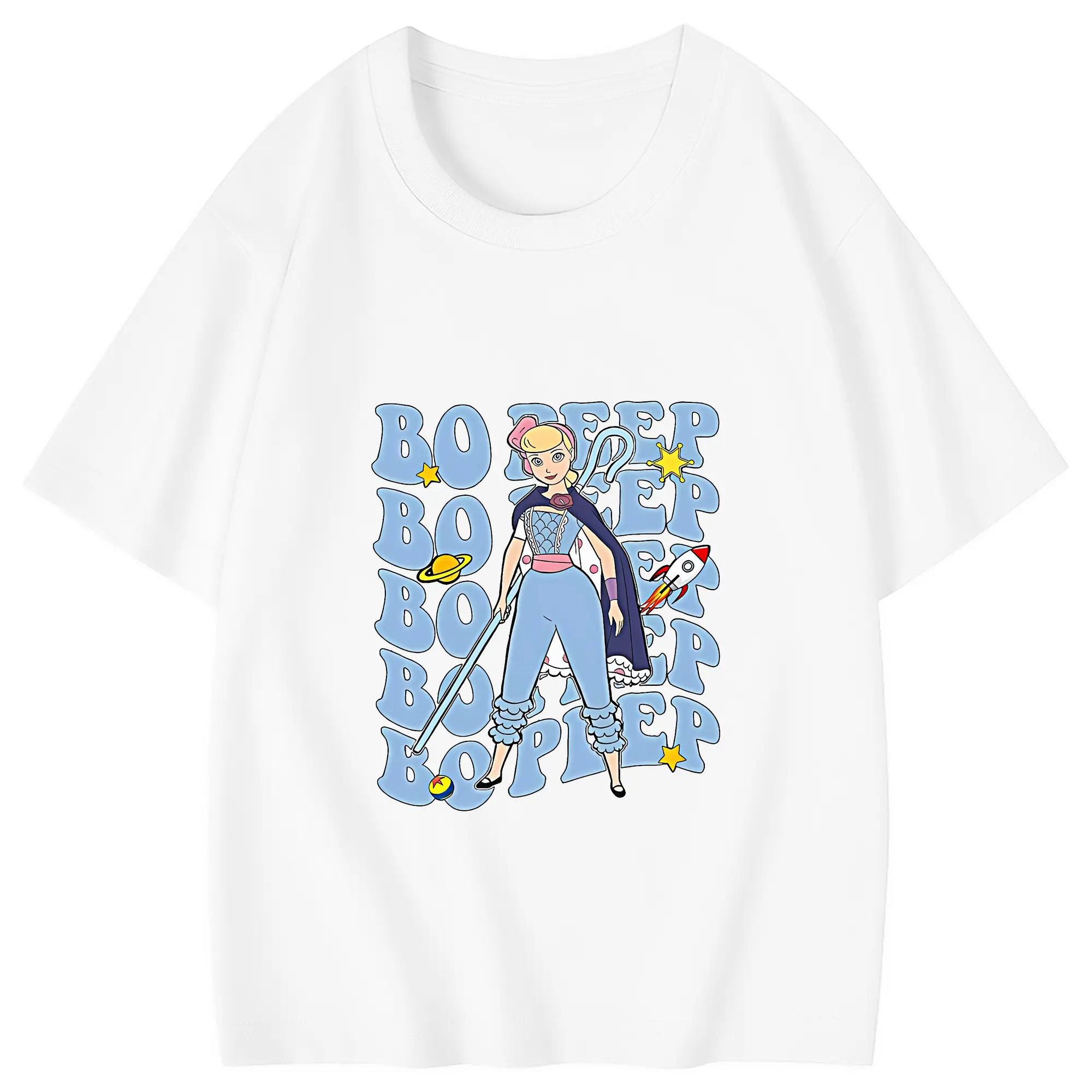 トイ・ストーリー グッズ ボー・ピープ - 綿100％ キッズTシャツ ・ フロントプリント ・ 快適 通気性 ・ スポーツ カジュアル 散歩用