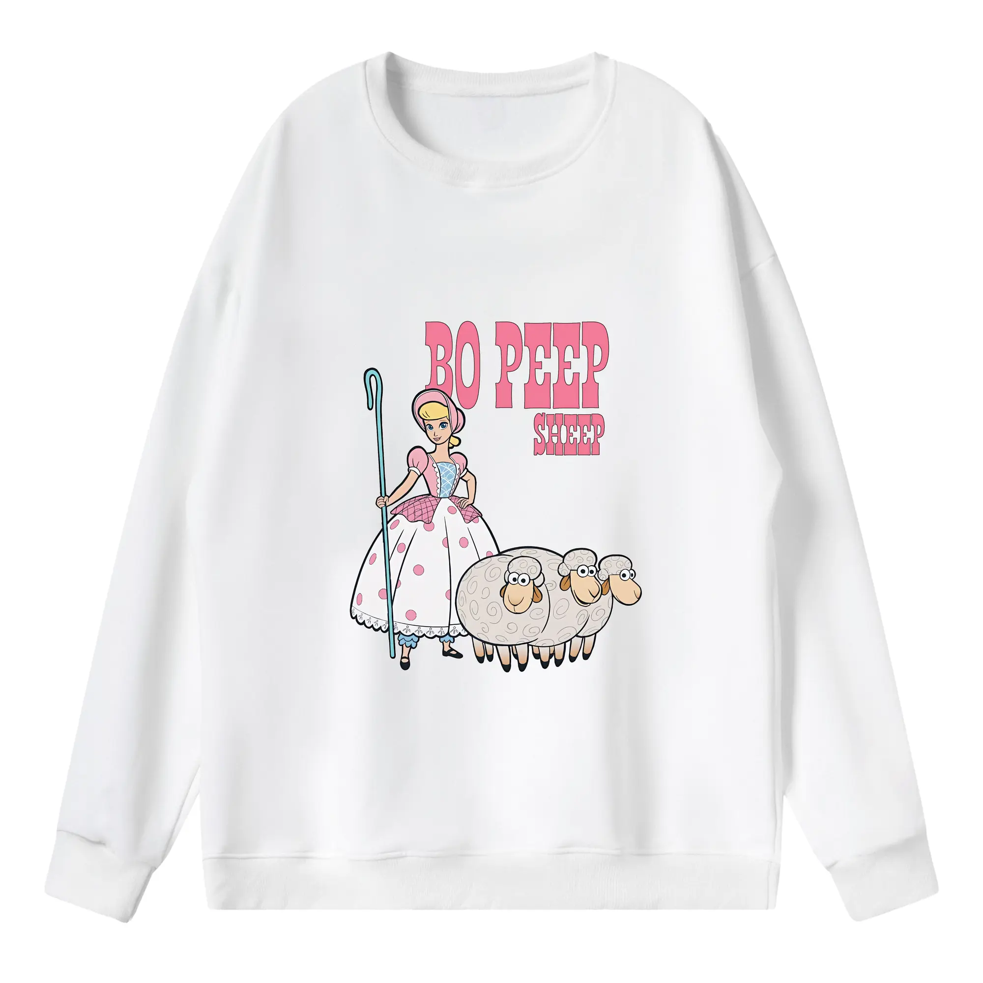 トイ・ストーリー グッズ ボー・ピープ - 薄手 クルーネック スウェット 裏毛260g · ポリエステル 春秋向け カジュアル 男女兼用 · トレーナー デイリー スポーツ 散歩に最適