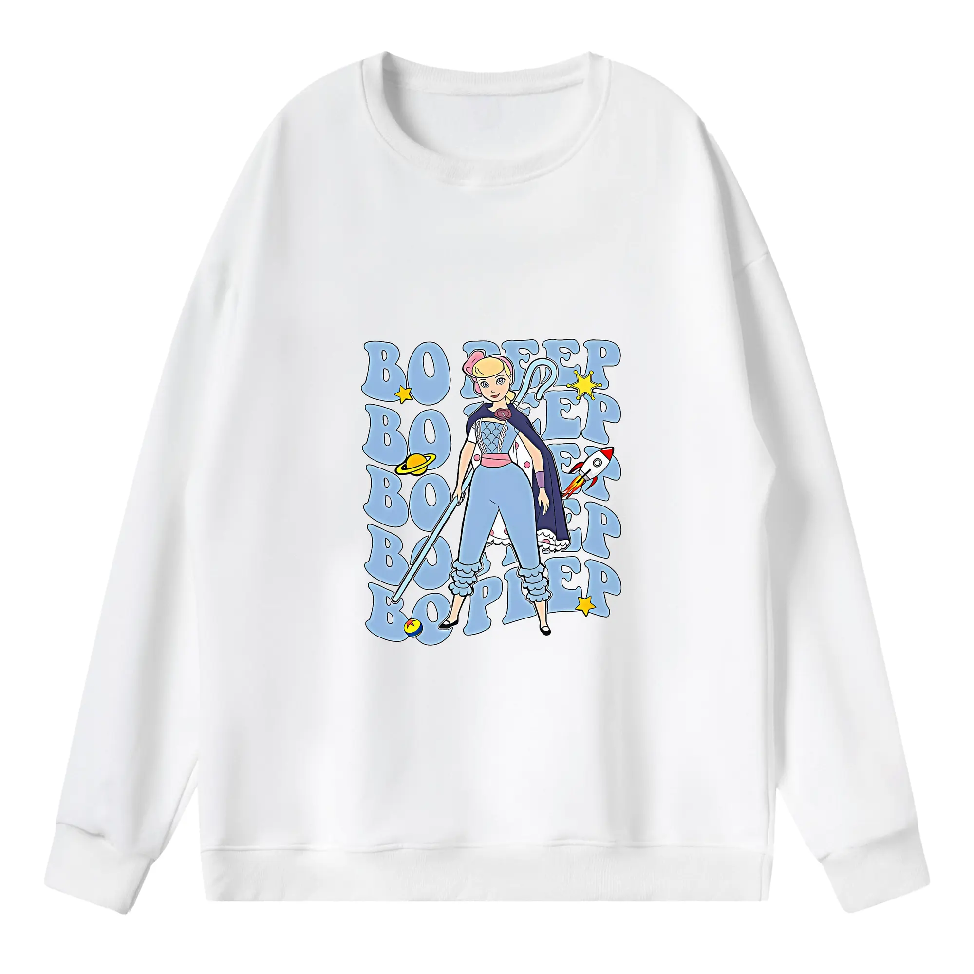 トイ・ストーリー グッズ ボー・ピープ - 薄手 クルーネック スウェット 裏毛260g · ポリエステル 春秋向け カジュアル 男女兼用 · トレーナー デイリー スポーツ 散歩に最適