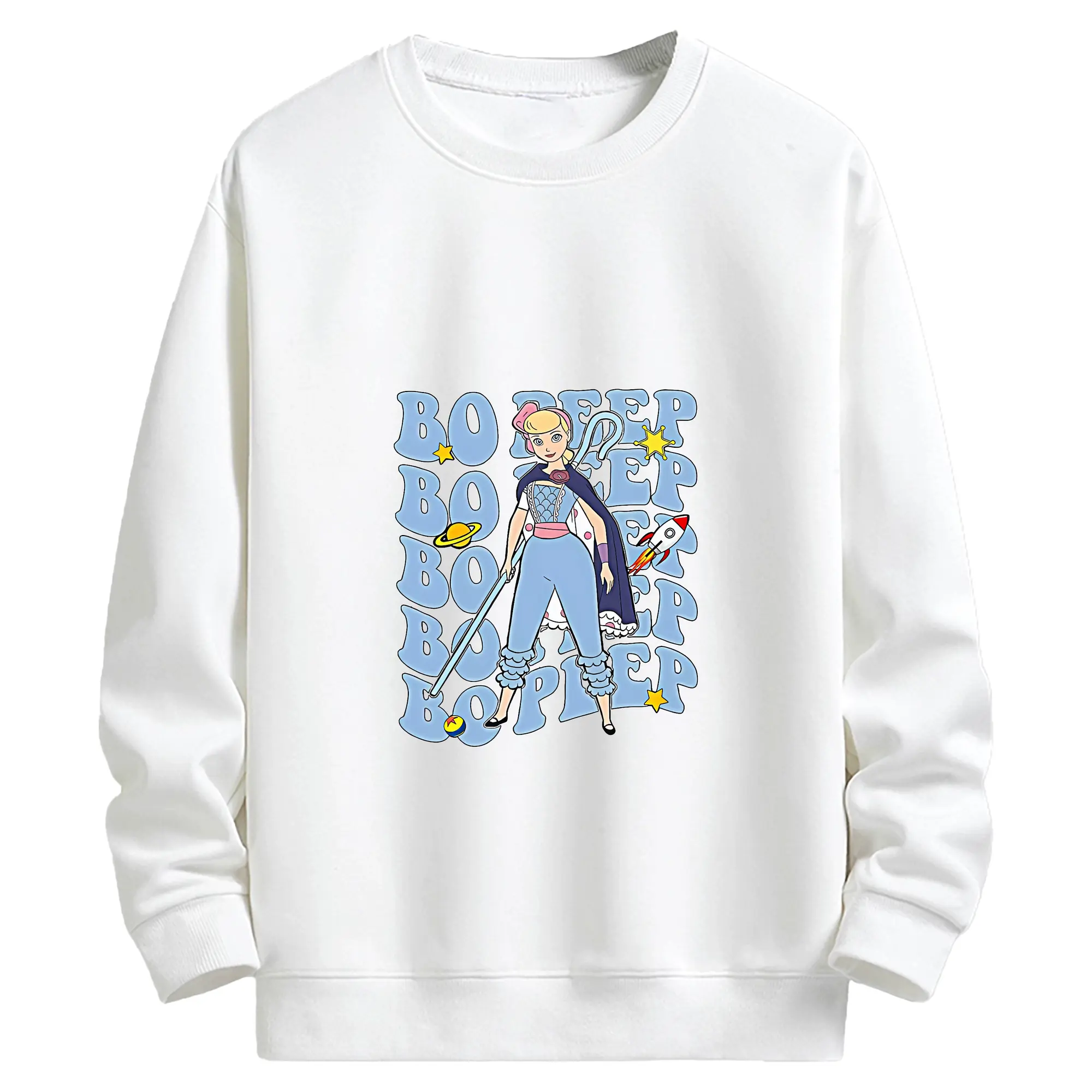 トイ・ストーリー グッズ ボー・ピープ - キッズ クルーネックスウェットシャツ ・ フロントプリント ・ 綿80％ ポリエステル20％ ・ 快適 通学 スポーツ 日常使い お散歩用