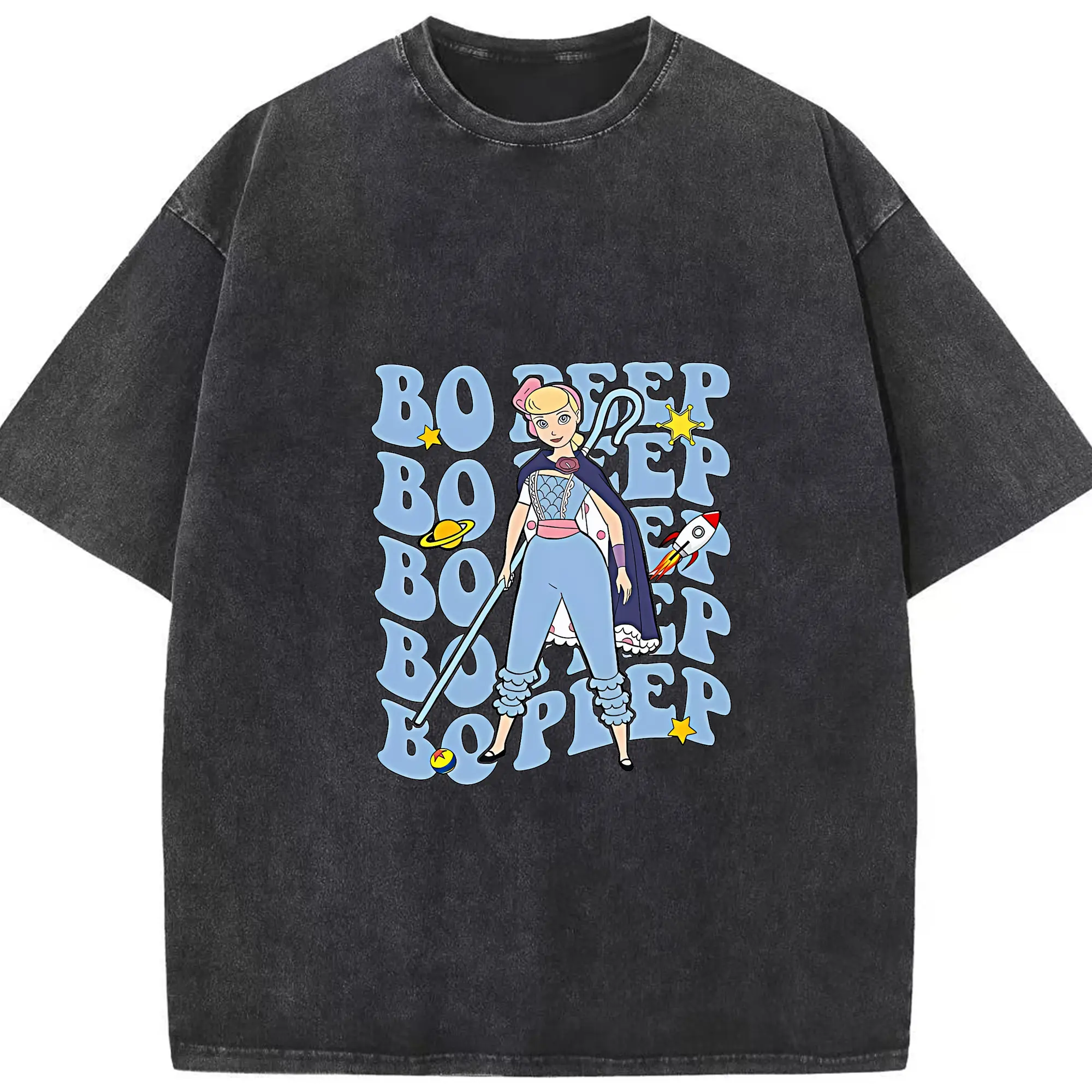 トイ・ストーリー グッズ ボー・ピープ - 綿100％ ヴィンテージ風 半袖Tシャツ ・ フロントプリント ・ 柔らか肌触り ・ 通気性 快適 ・ スポーツ カジュアル 外出用