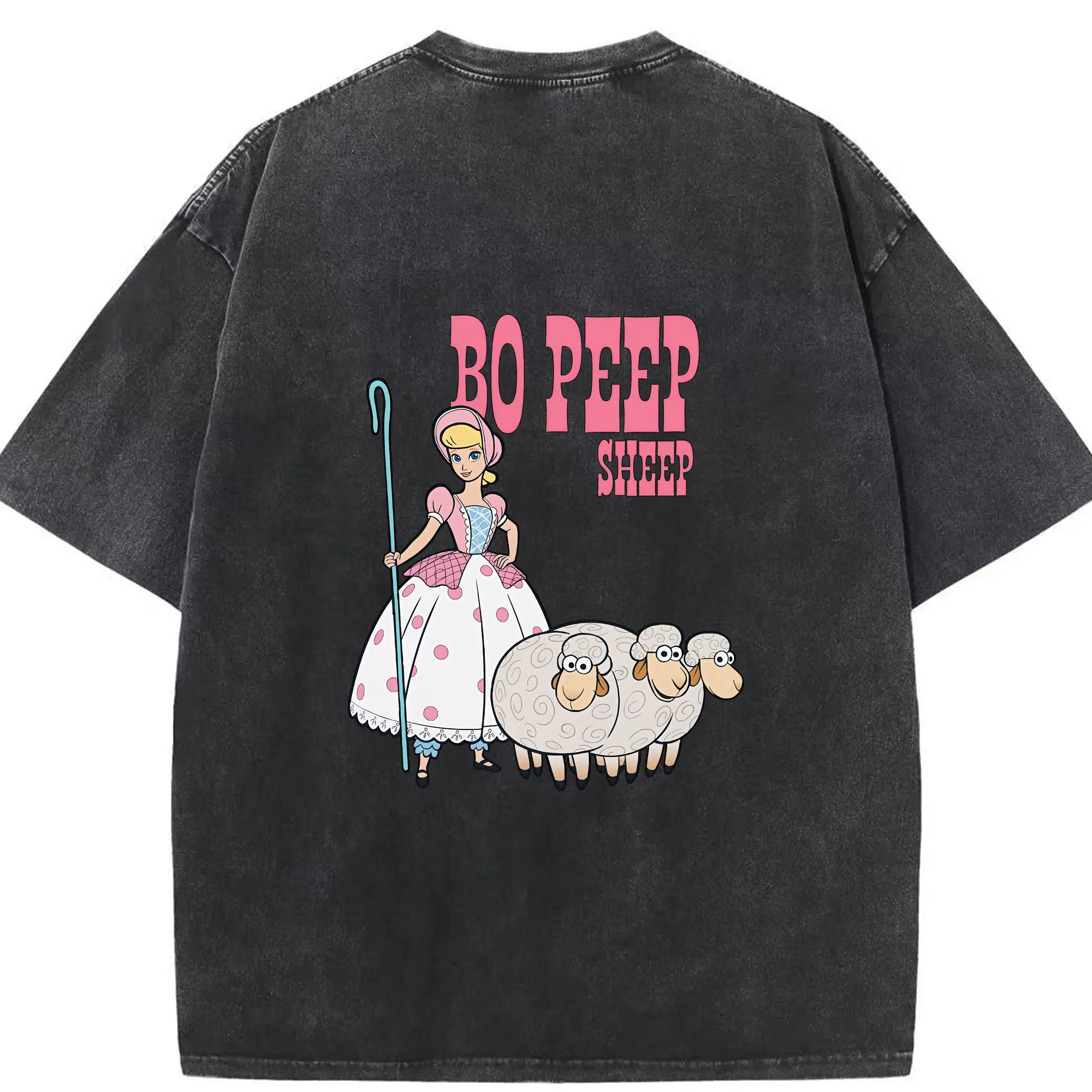 トイ・ストーリー グッズ ボー・ピープ - 綿100％ ヴィンテージ風 半袖Tシャツ ・ 背面プリント ・ 柔らか肌触り ・ 通気性 快適 ・ スポーツ カジュアル 外出用