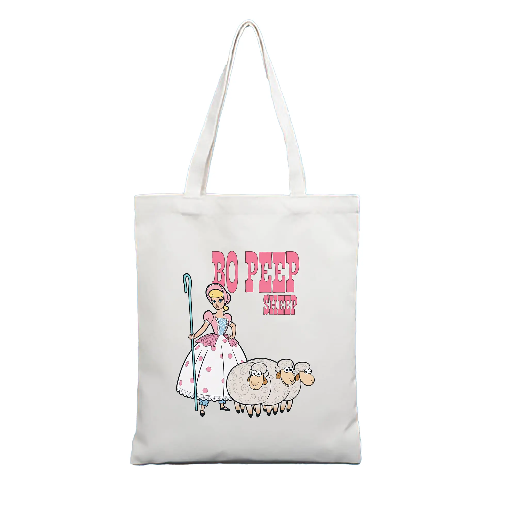 トイ・ストーリー グッズ ボー・ピープ - 縦型キャンバス手提げバッグ（トートバッグ） ・ キャンバス素材 ・ ショッピング用 ・ 軽量 丈夫 お手入れ簡単