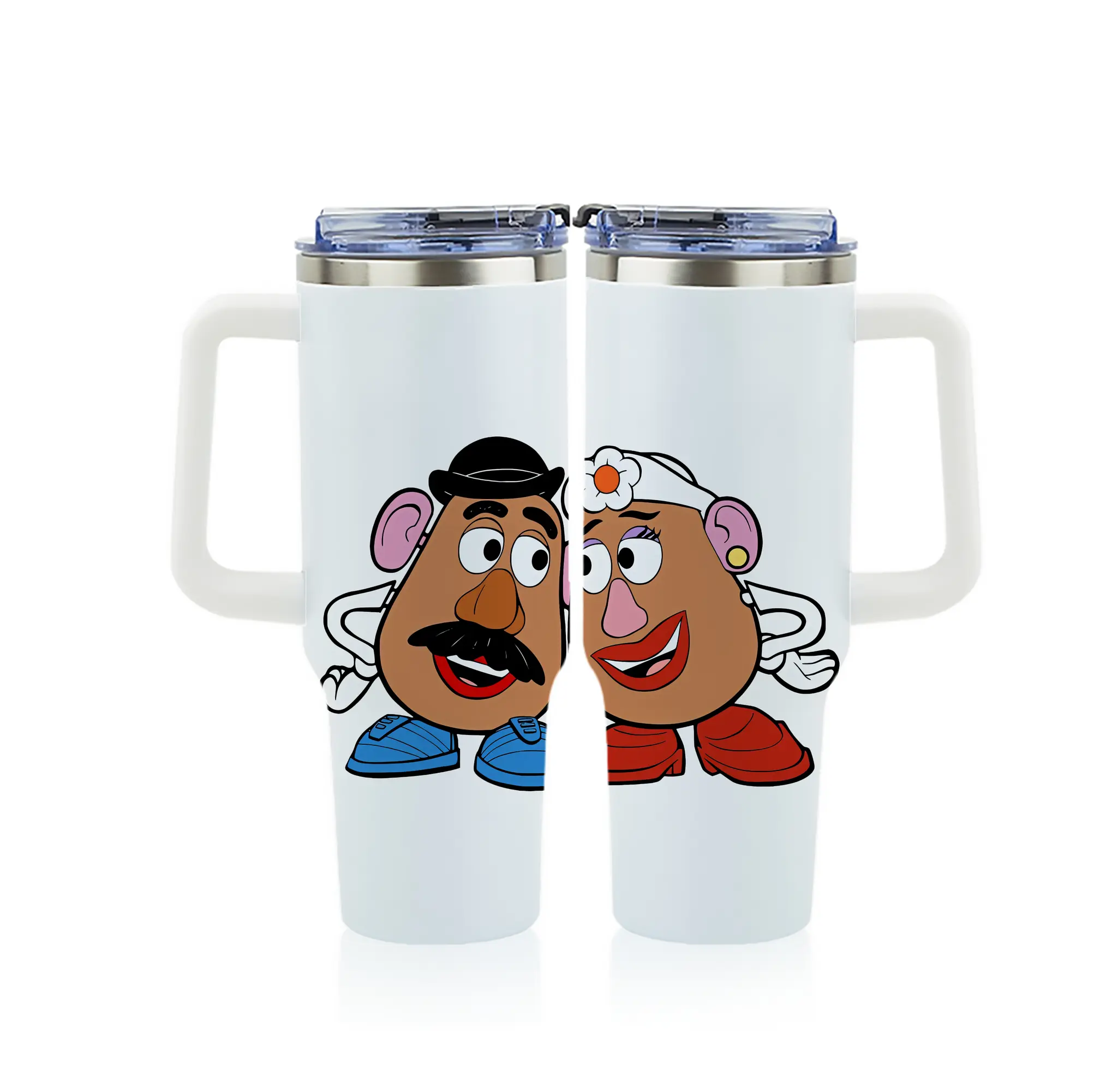 トイ・ストーリー グッズ ミセス・ポテトヘッド - 1200mL フルプリント車用タンブラー ・ 304ステンレス 内側 ・ 201ステンレス 外側 ・ 保温 保冷 ・ 通勤 ドライブ アウトドア用