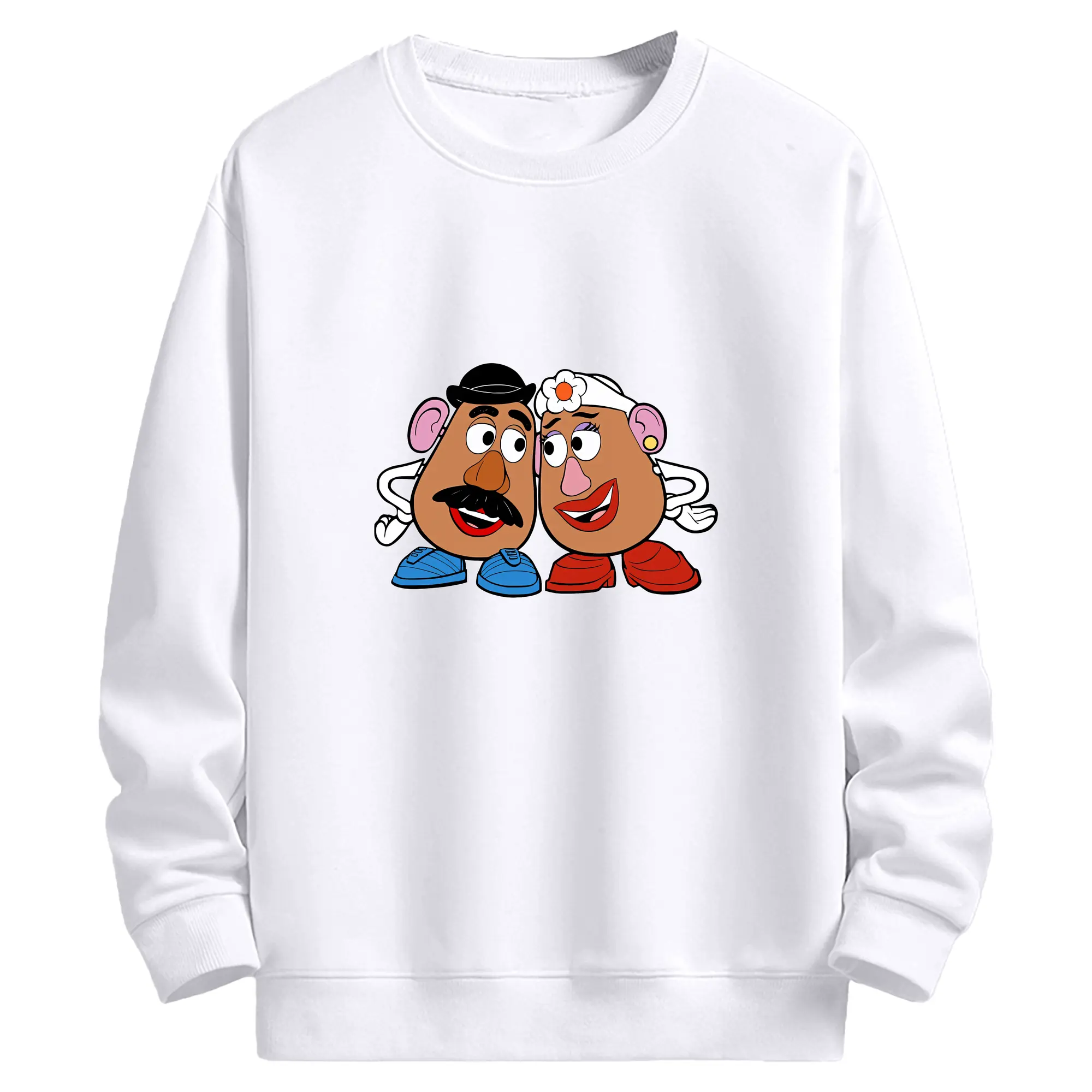 トイ・ストーリー グッズ ミセス・ポテトヘッド - 高品質 クルーネック スウェット ・ コットン59％ ポリエステル41％ ・ ユニセックス 長袖 トレーナー ・ カジュアル デイリー スポーツ 散歩用