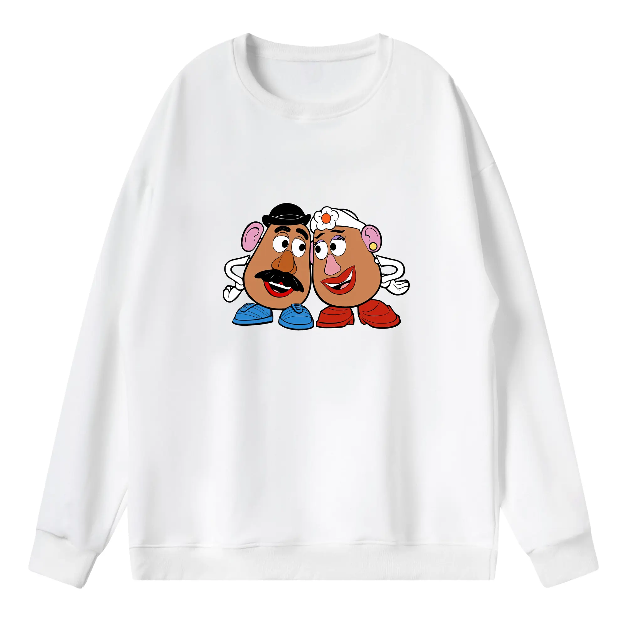 トイ・ストーリー グッズ ミセス・ポテトヘッド - 薄手 クルーネック スウェット 裏毛260g · ポリエステル 春秋向け カジュアル 男女兼用 · トレーナー デイリー スポーツ 散歩に最適