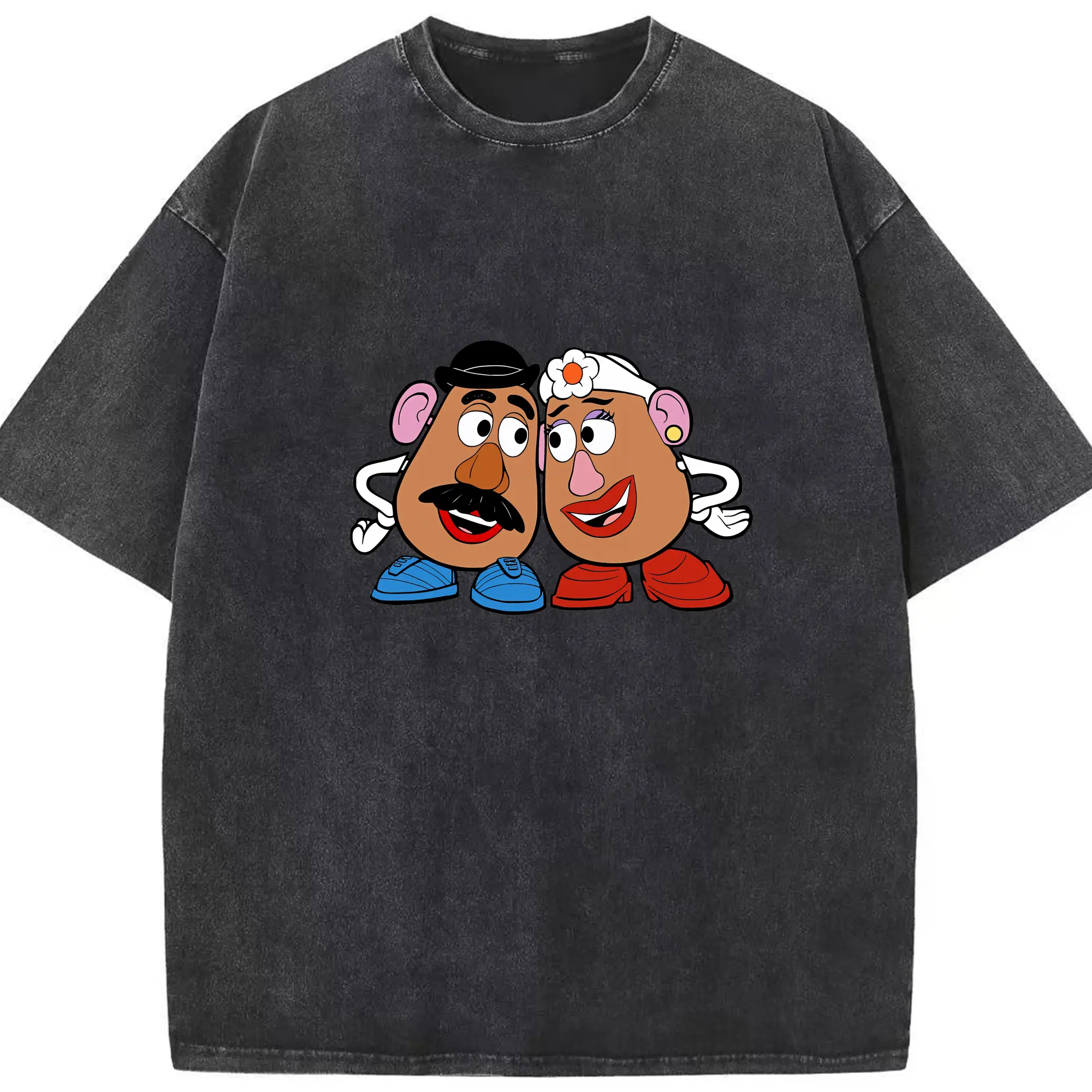 トイ・ストーリー グッズ ミセス・ポテトヘッド - 綿100％ ヴィンテージ風 半袖Tシャツ ・ フロントプリント ・ 柔らか肌触り ・ 通気性 快適 ・ スポーツ カジュアル 外出用