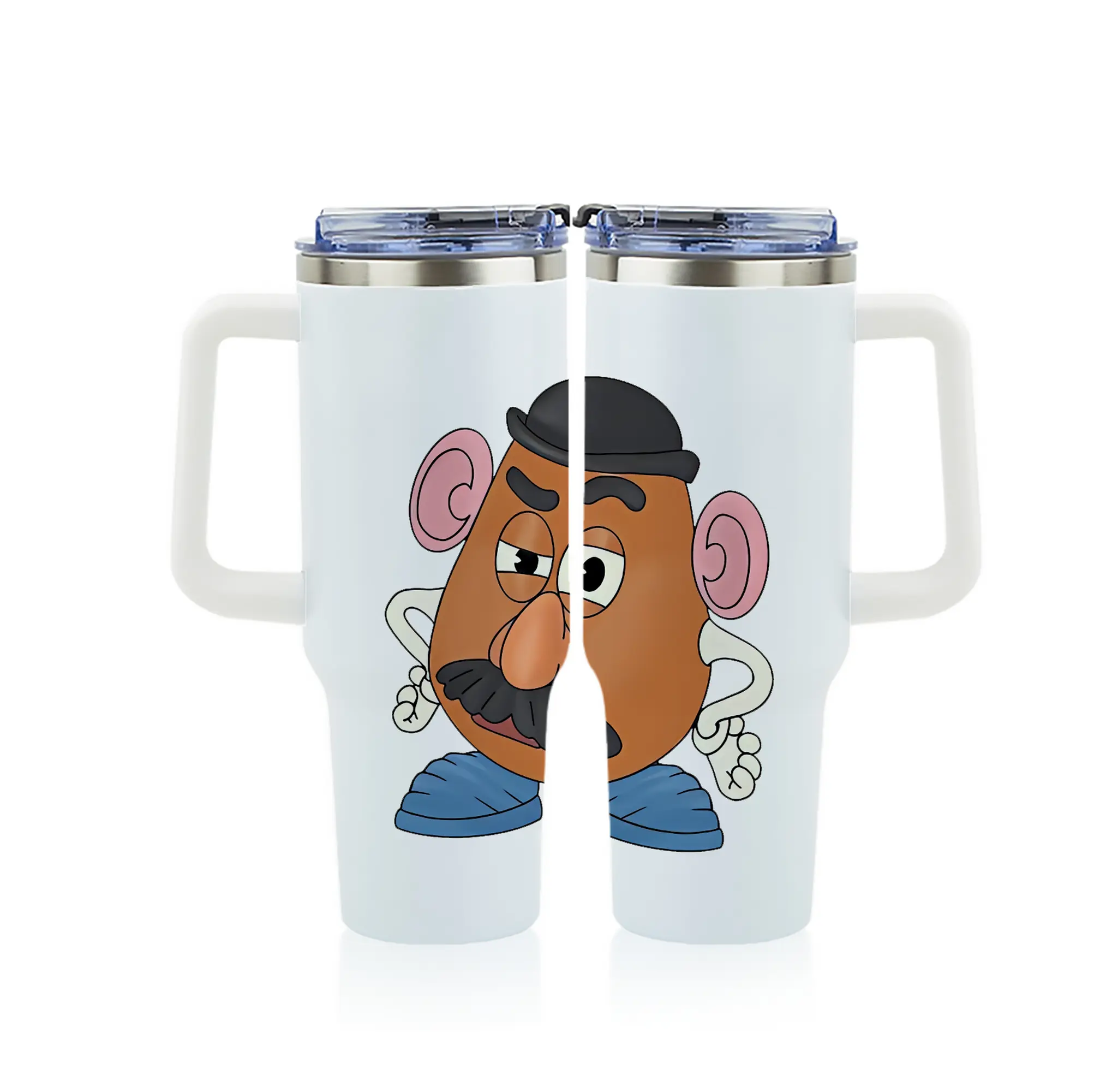 トイ・ストーリー グッズ ミスター・ポテトヘッド - 1200mL フルプリント車用タンブラー ・ 304ステンレス 内側 ・ 201ステンレス 外側 ・ 保温 保冷 ・ 通勤 ドライブ アウトドア用