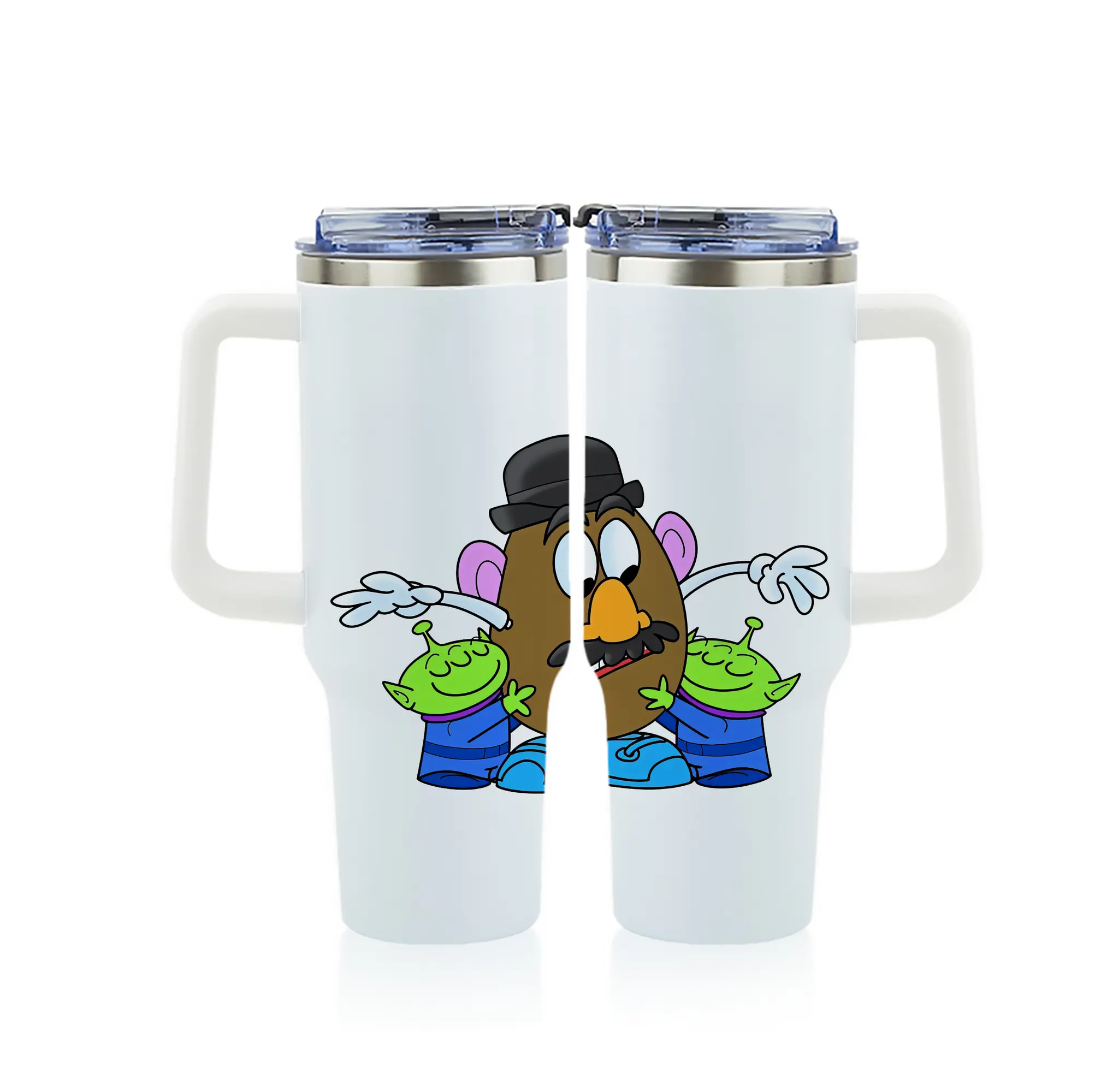 トイ・ストーリー グッズ ミスター・ポテトヘッド - 1200mL フルプリント車用タンブラー ・ 304ステンレス 内側 ・ 201ステンレス 外側 ・ 保温 保冷 ・ 通勤 ドライブ アウトドア用