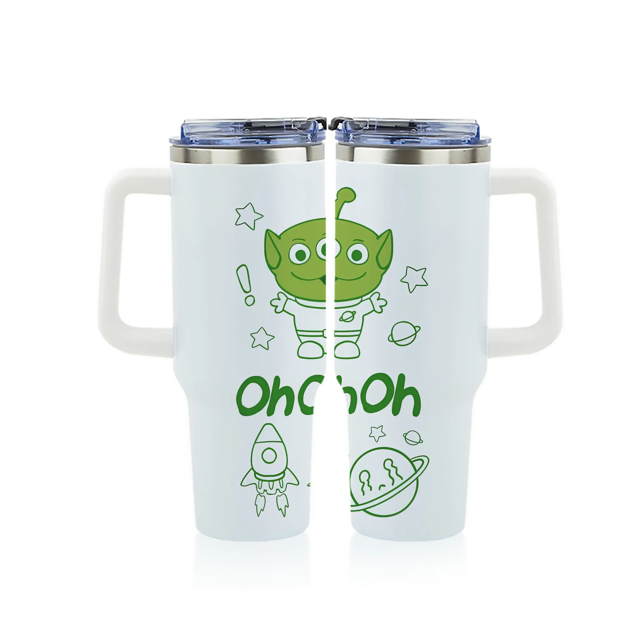 トイ・ストーリー グッズ リトル・グリーン・メン - 1200mL フルプリント車用タンブラー ・ 304ステンレス 内側 ・ 201ステンレス 外側 ・ 保温 保冷 ・ 通勤 ドライブ アウトドア用