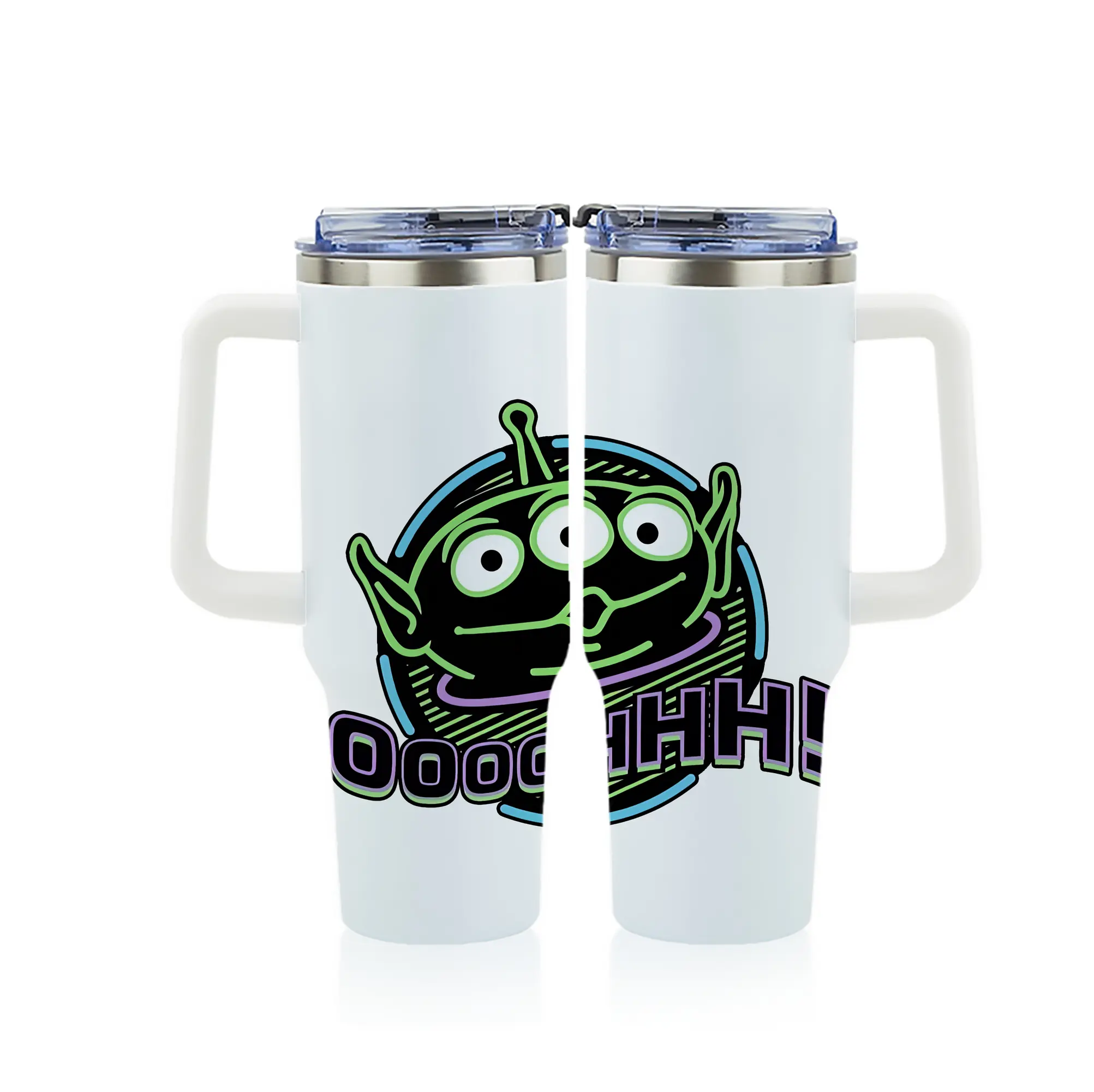 トイ・ストーリー グッズ リトル・グリーン・メン - 1200mL フルプリント車用タンブラー ・ 304ステンレス 内側 ・ 201ステンレス 外側 ・ 保温 保冷 ・ 通勤 ドライブ アウトドア用