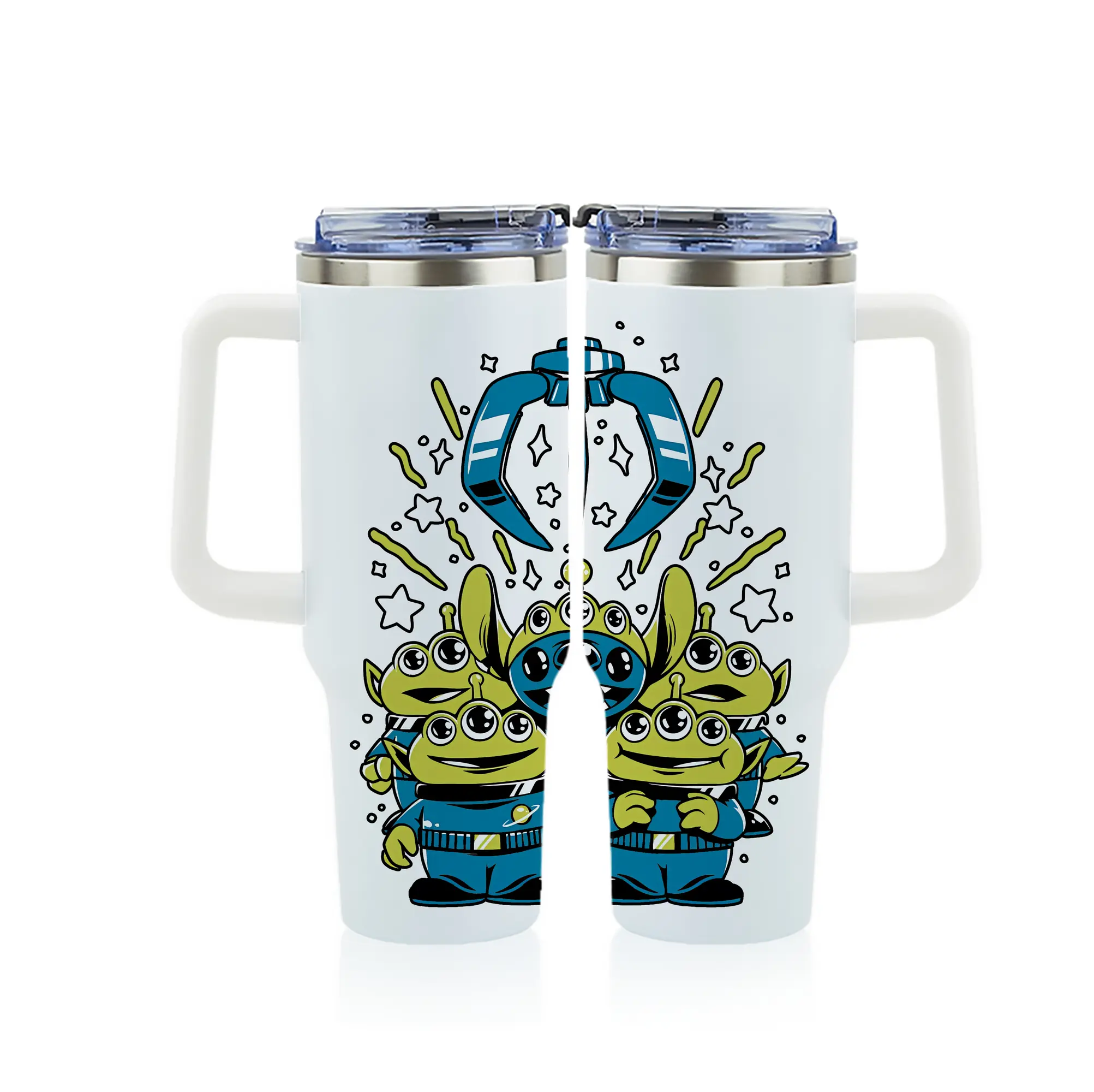 トイ・ストーリー グッズ リトル・グリーン・メン - 1200mL フルプリント車用タンブラー ・ 304ステンレス 内側 ・ 201ステンレス 外側 ・ 保温 保冷 ・ 通勤 ドライブ アウトドア用