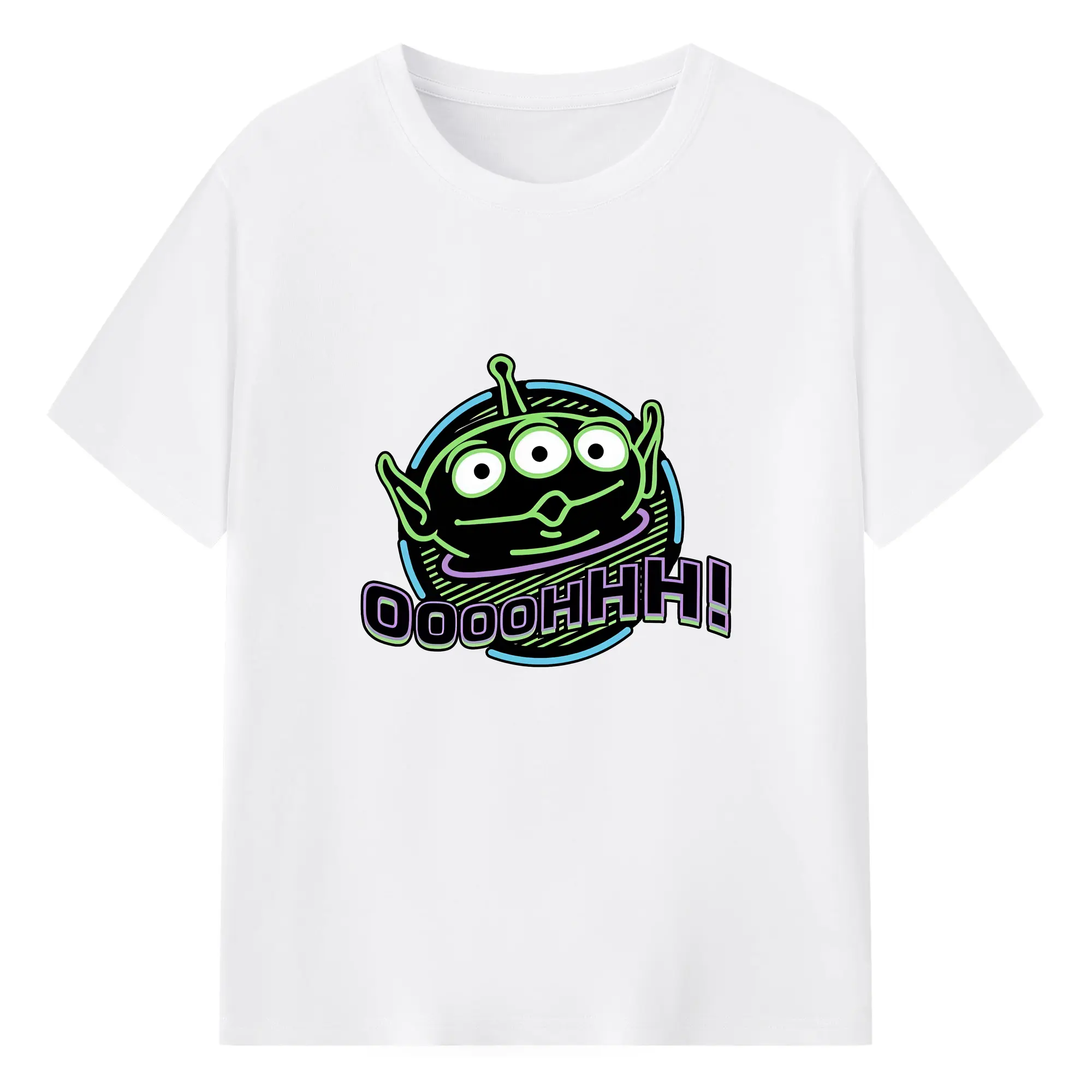 トイ・ストーリー グッズ リトル・グリーン・メン - 綿100％ 半袖Tシャツ ・ フロントプリント ・ 快適 通気性 ・ 日常使い 散歩 スポーツ用