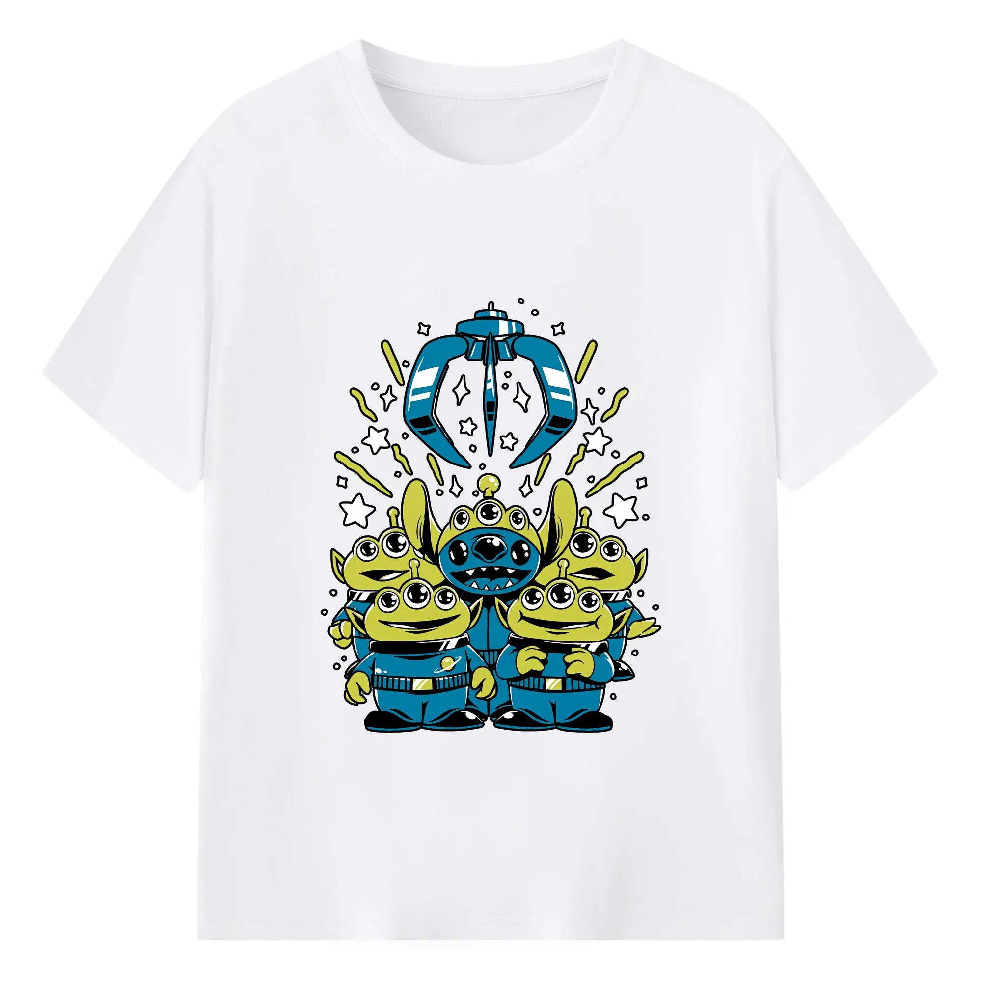 トイ・ストーリー グッズ リトル・グリーン・メン - 綿100％ 半袖Tシャツ ・ フロントプリント ・ 快適 通気性 ・ 日常使い 散歩 スポーツ用