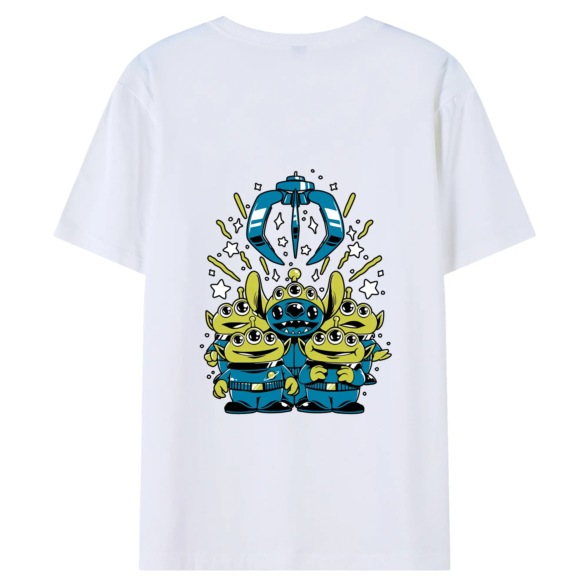 トイ・ストーリー グッズ リトル・グリーン・メン - 綿100％ 半袖Tシャツ ・ バックプリント ・ 快適 通気性 ・ 日常使い 散歩 スポーツ用