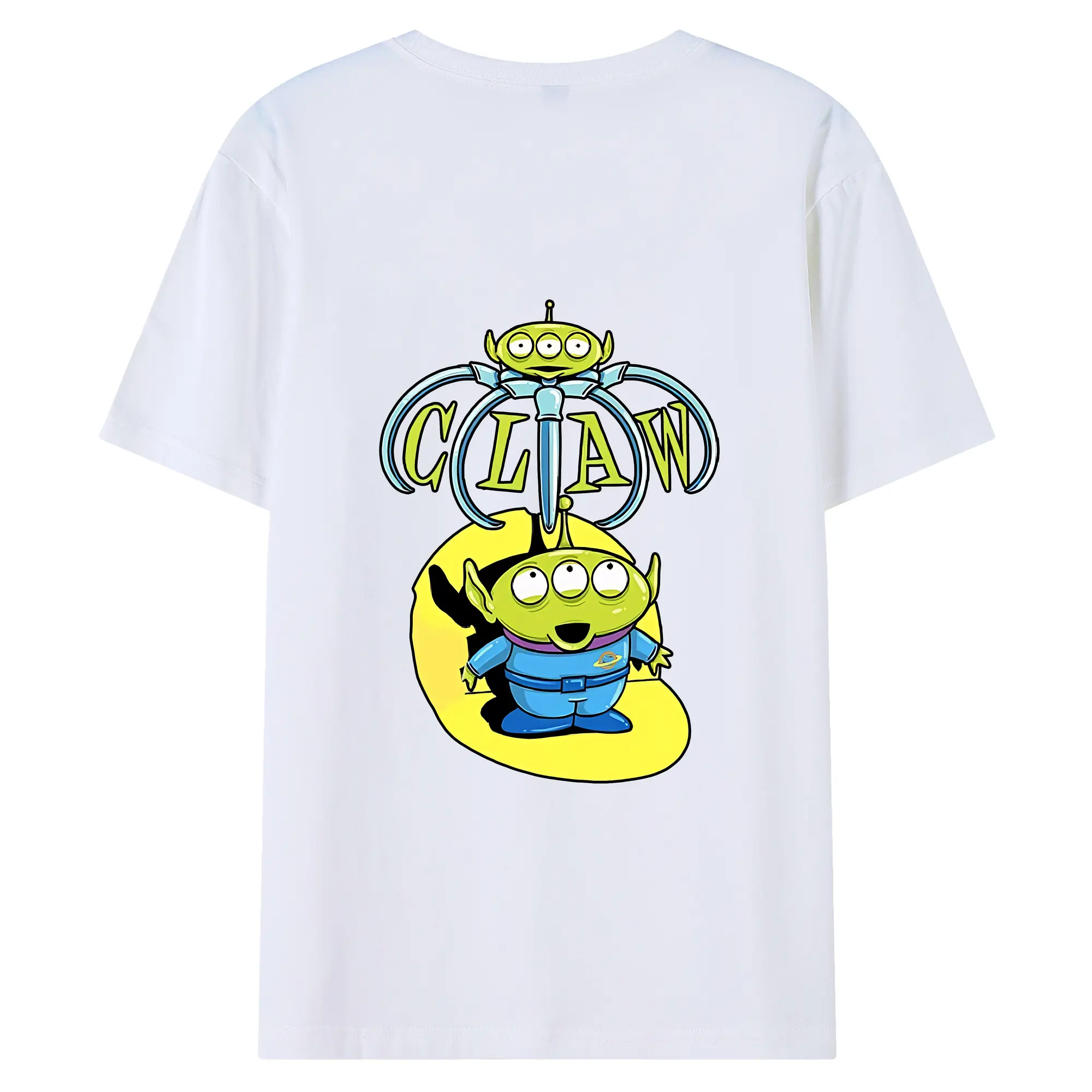 トイ・ストーリー グッズ リトル・グリーン・メン - 綿100％ 半袖Tシャツ ・ バックプリント ・ 快適 通気性 ・ 日常使い 散歩 スポーツ用