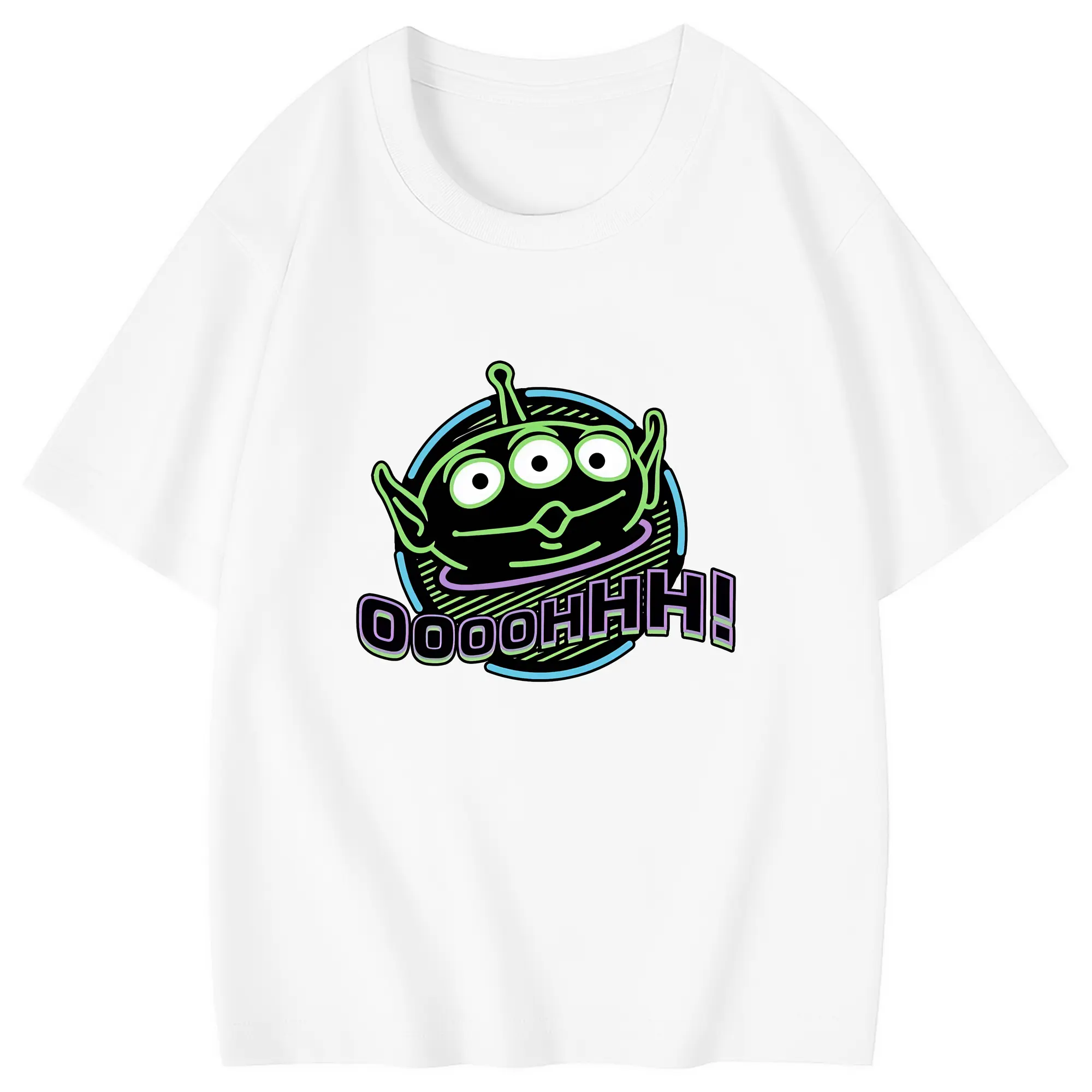 トイ・ストーリー グッズ リトル・グリーン・メン - 綿100％ キッズTシャツ ・ フロントプリント ・ 快適 通気性 ・ スポーツ カジュアル 散歩用