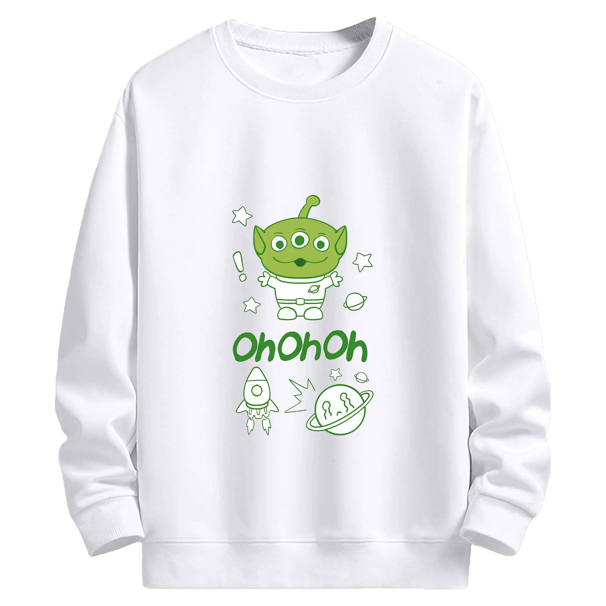 トイ・ストーリー グッズ リトル・グリーン・メン - 高品質 クルーネック スウェット ・ コットン59％ ポリエステル41％ ・ ユニセックス 長袖 トレーナー ・ カジュアル デイリー スポーツ 散歩用