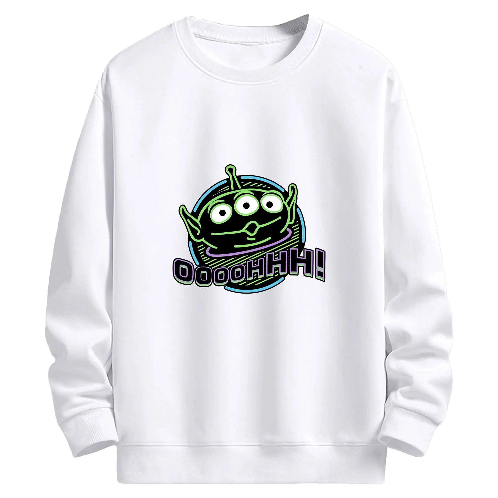 トイ・ストーリー グッズ リトル・グリーン・メン - 高品質 クルーネック スウェット ・ コットン59％ ポリエステル41％ ・ ユニセックス 長袖 トレーナー ・ カジュアル デイリー スポーツ 散歩用