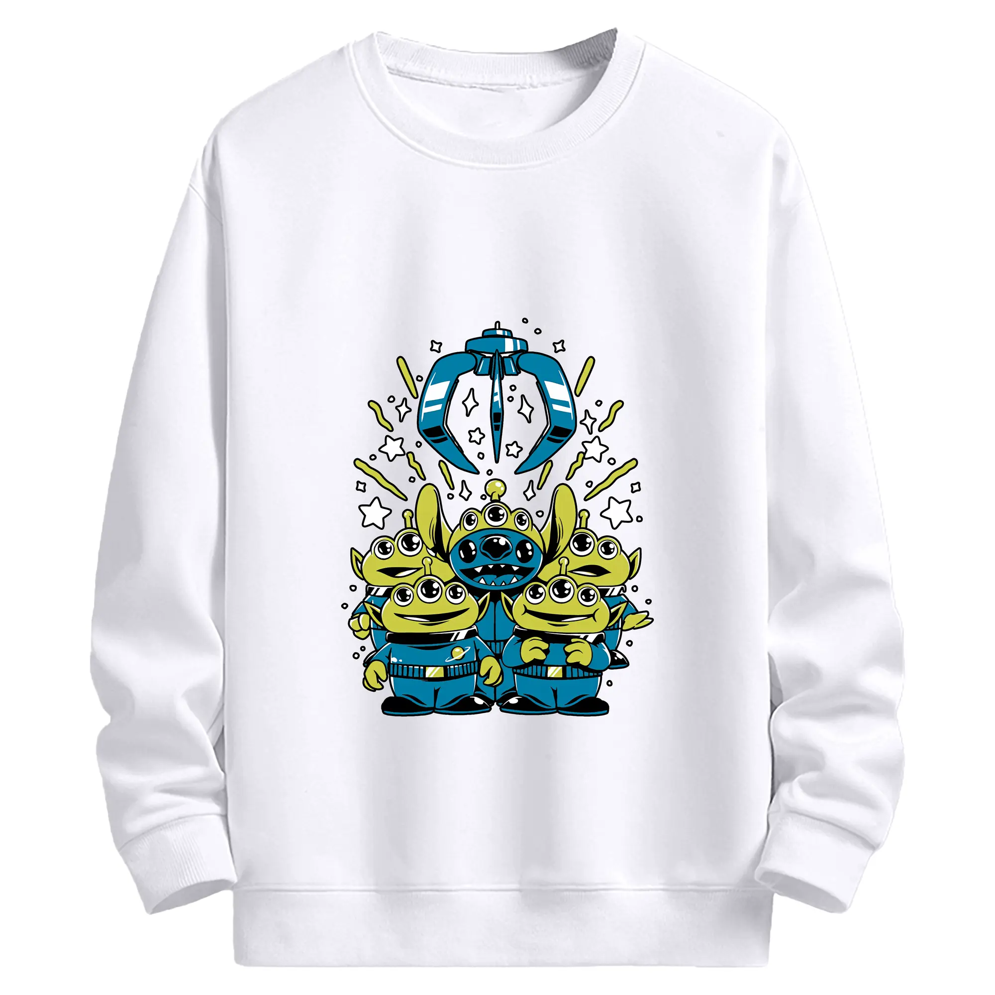 トイ・ストーリー グッズ リトル・グリーン・メン - 高品質 クルーネック スウェット ・ コットン59％ ポリエステル41％ ・ ユニセックス 長袖 トレーナー ・ カジュアル デイリー スポーツ 散歩用