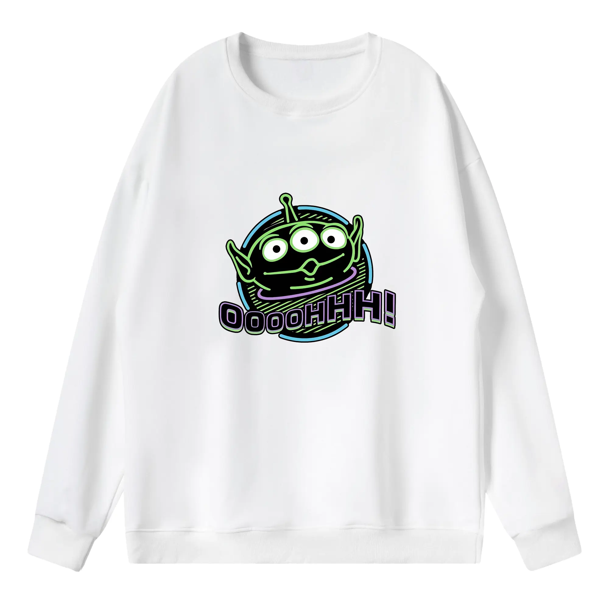 トイ・ストーリー グッズ リトル・グリーン・メン - 薄手 クルーネック スウェット 裏毛260g · ポリエステル 春秋向け カジュアル 男女兼用 · トレーナー デイリー スポーツ 散歩に最適