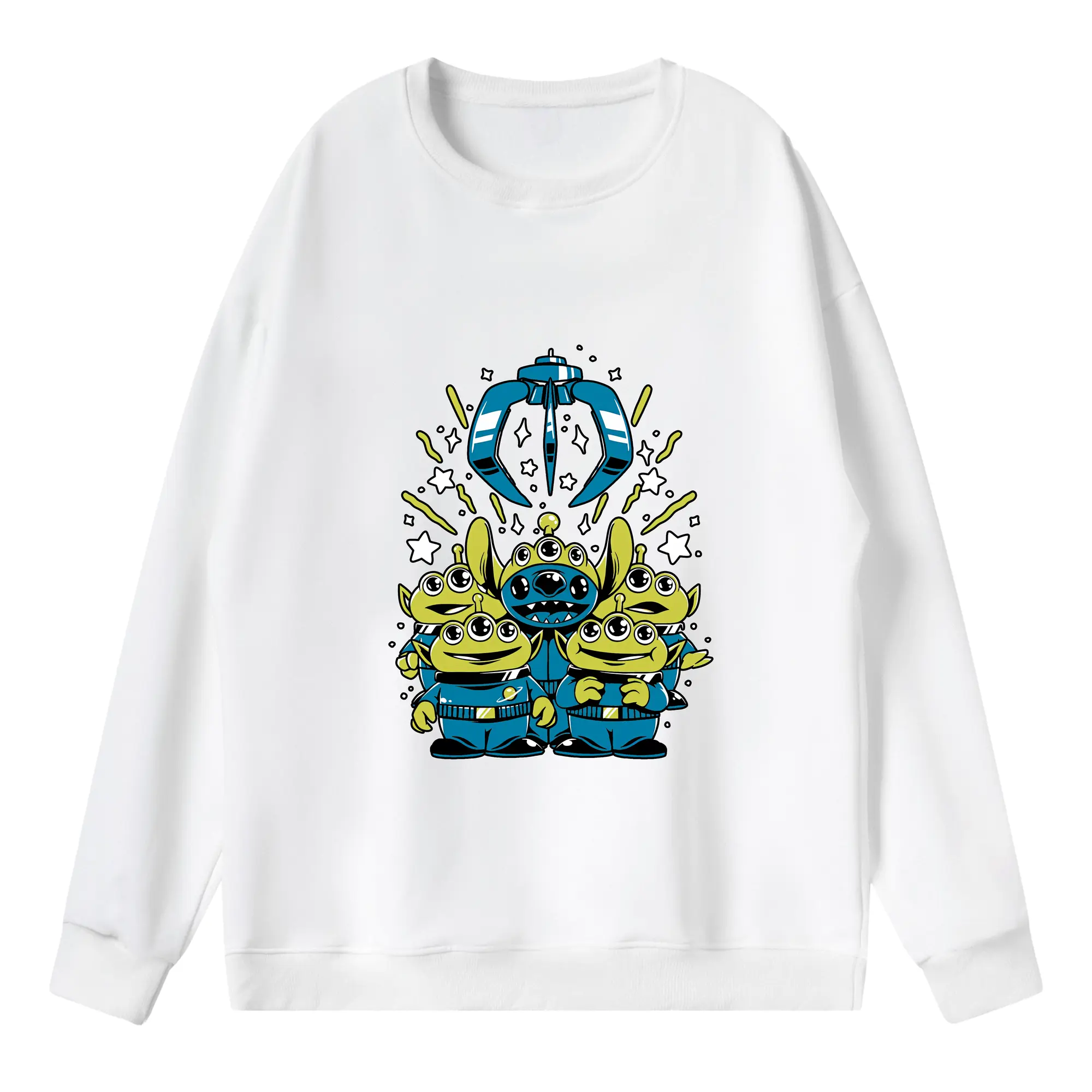 トイ・ストーリー グッズ リトル・グリーン・メン - 薄手 クルーネック スウェット 裏毛260g · ポリエステル 春秋向け カジュアル 男女兼用 · トレーナー デイリー スポーツ 散歩に最適