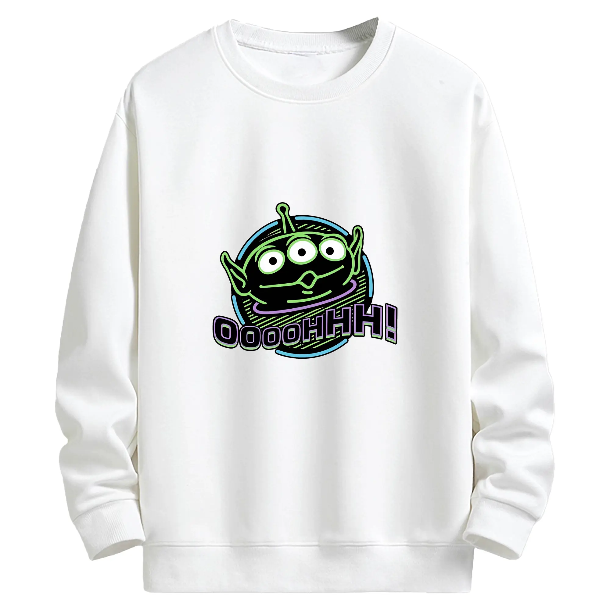 トイ・ストーリー グッズ リトル・グリーン・メン - キッズ クルーネックスウェットシャツ ・ フロントプリント ・ 綿80％ ポリエステル20％ ・ 快適 通学 スポーツ 日常使い お散歩用