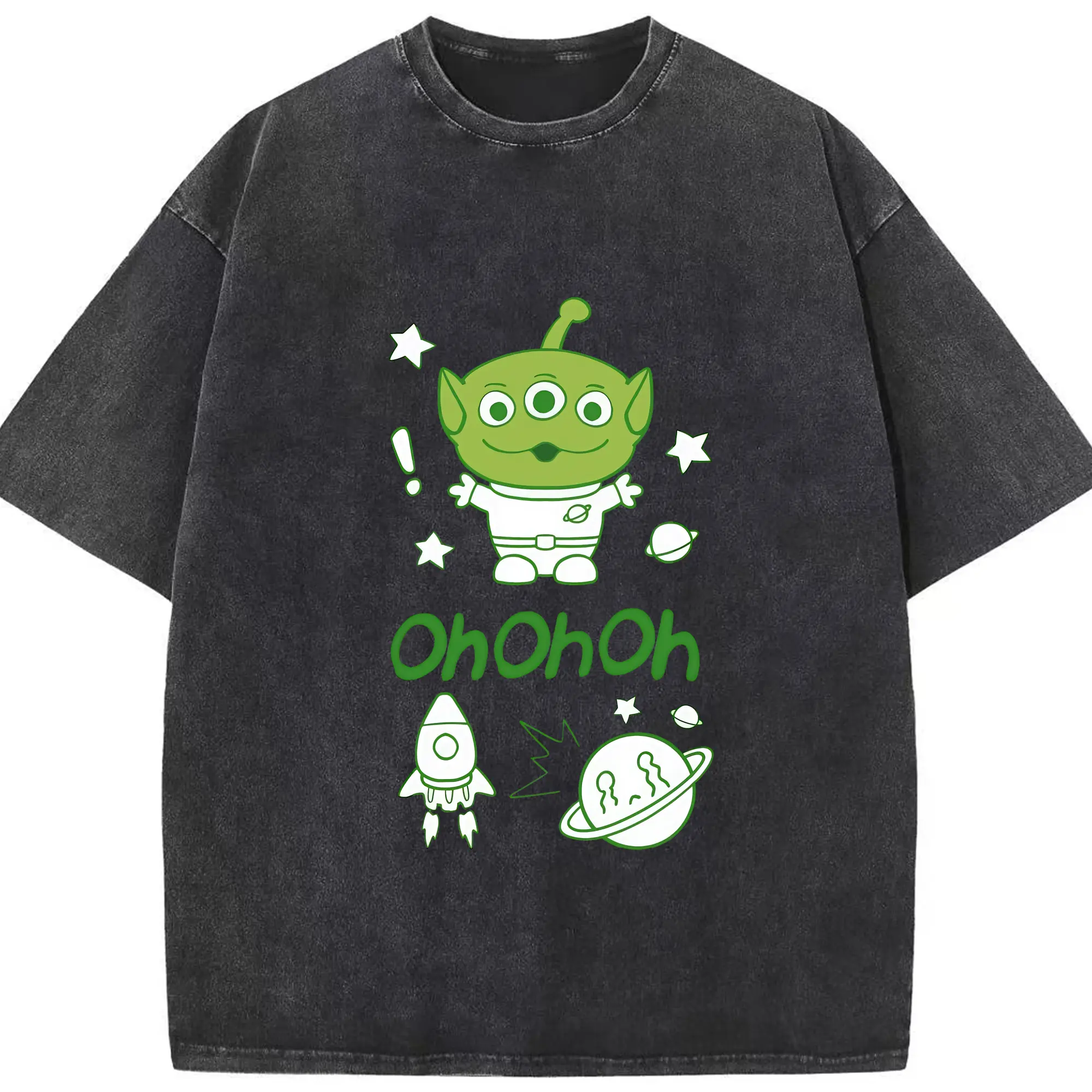 トイ・ストーリー グッズ リトル・グリーン・メン - 綿100％ ヴィンテージ風 半袖Tシャツ ・ フロントプリント ・ 柔らか肌触り ・ 通気性 快適 ・ スポーツ カジュアル 外出用