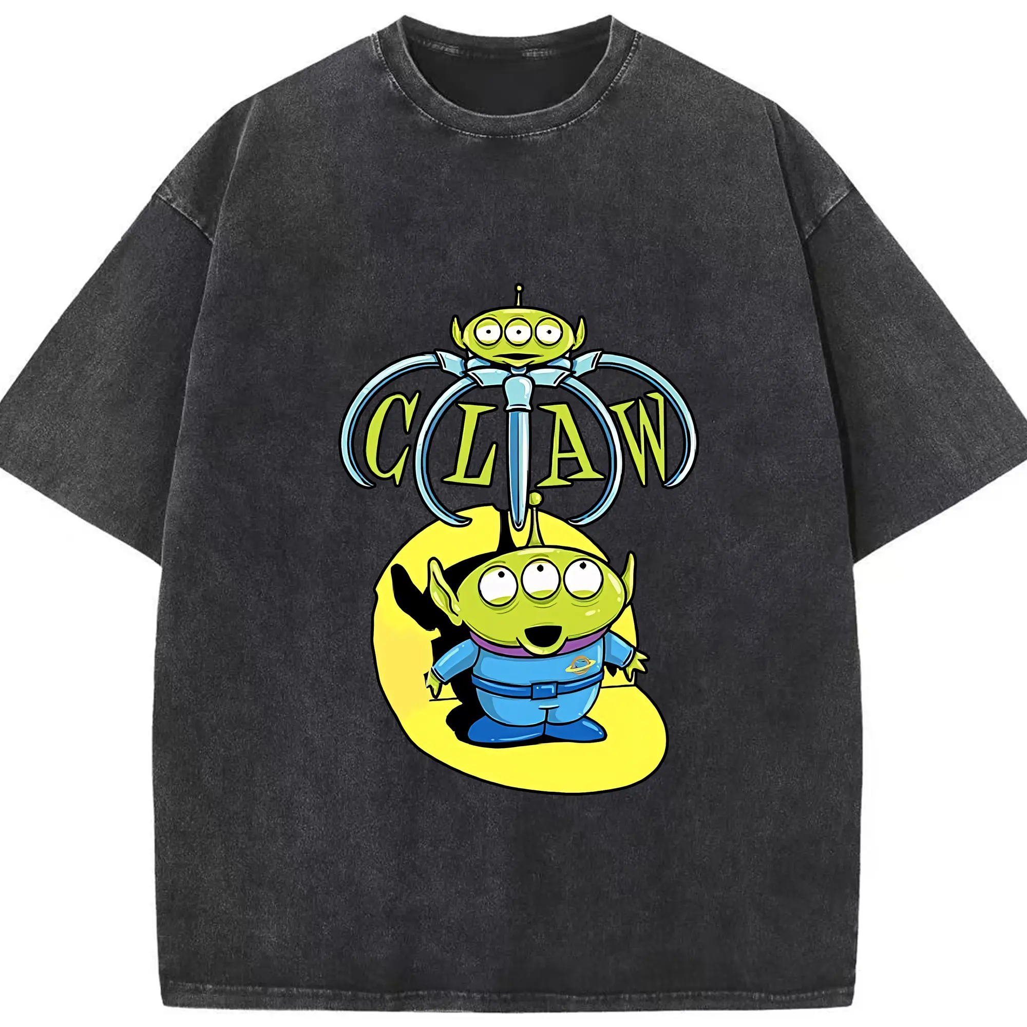 トイ・ストーリー グッズ リトル・グリーン・メン - 綿100％ ヴィンテージ風 半袖Tシャツ ・ フロントプリント ・ 柔らか肌触り ・ 通気性 快適 ・ スポーツ カジュアル 外出用