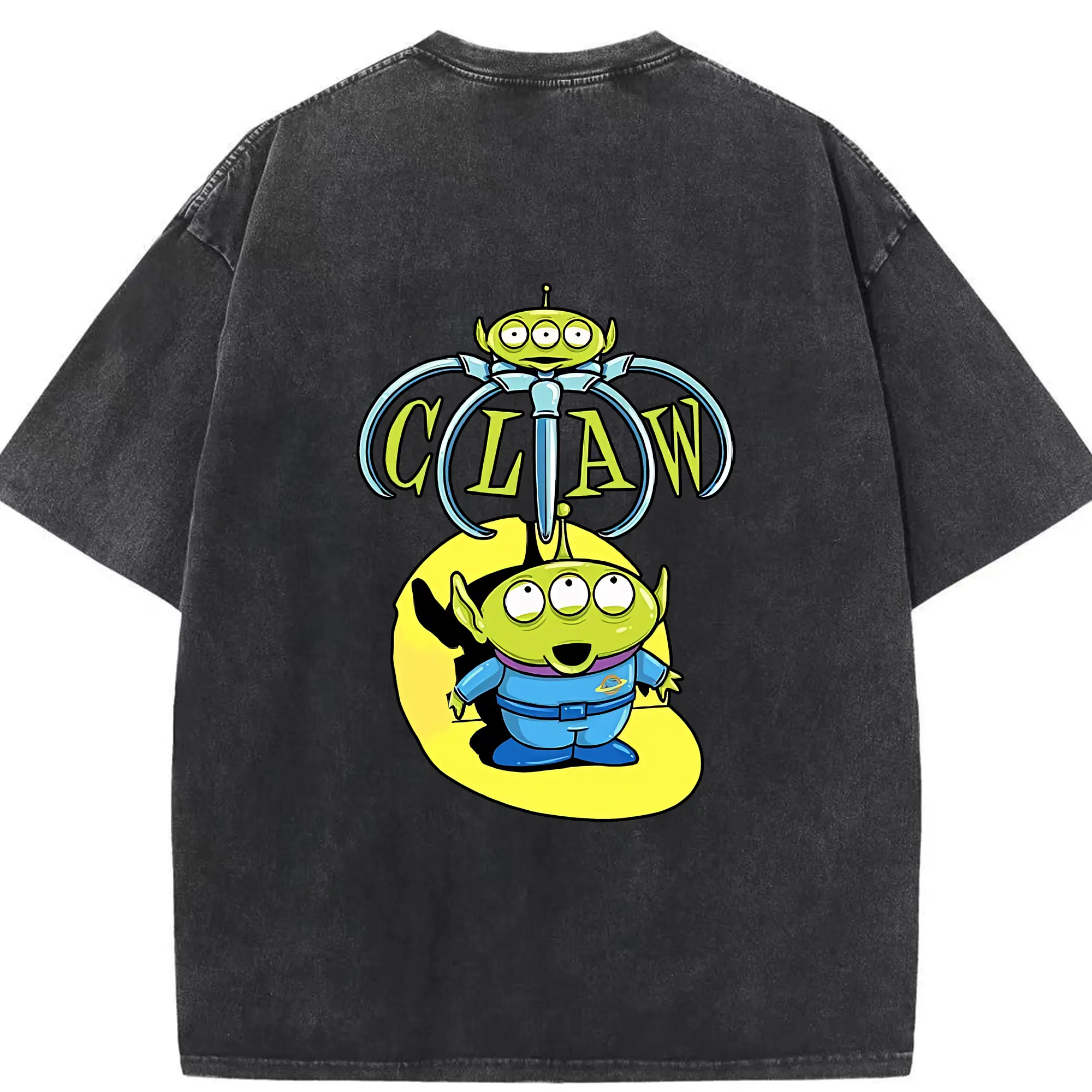 トイ・ストーリー グッズ リトル・グリーン・メン - 綿100％ ヴィンテージ風 半袖Tシャツ ・ 背面プリント ・ 柔らか肌触り ・ 通気性 快適 ・ スポーツ カジュアル 外出用