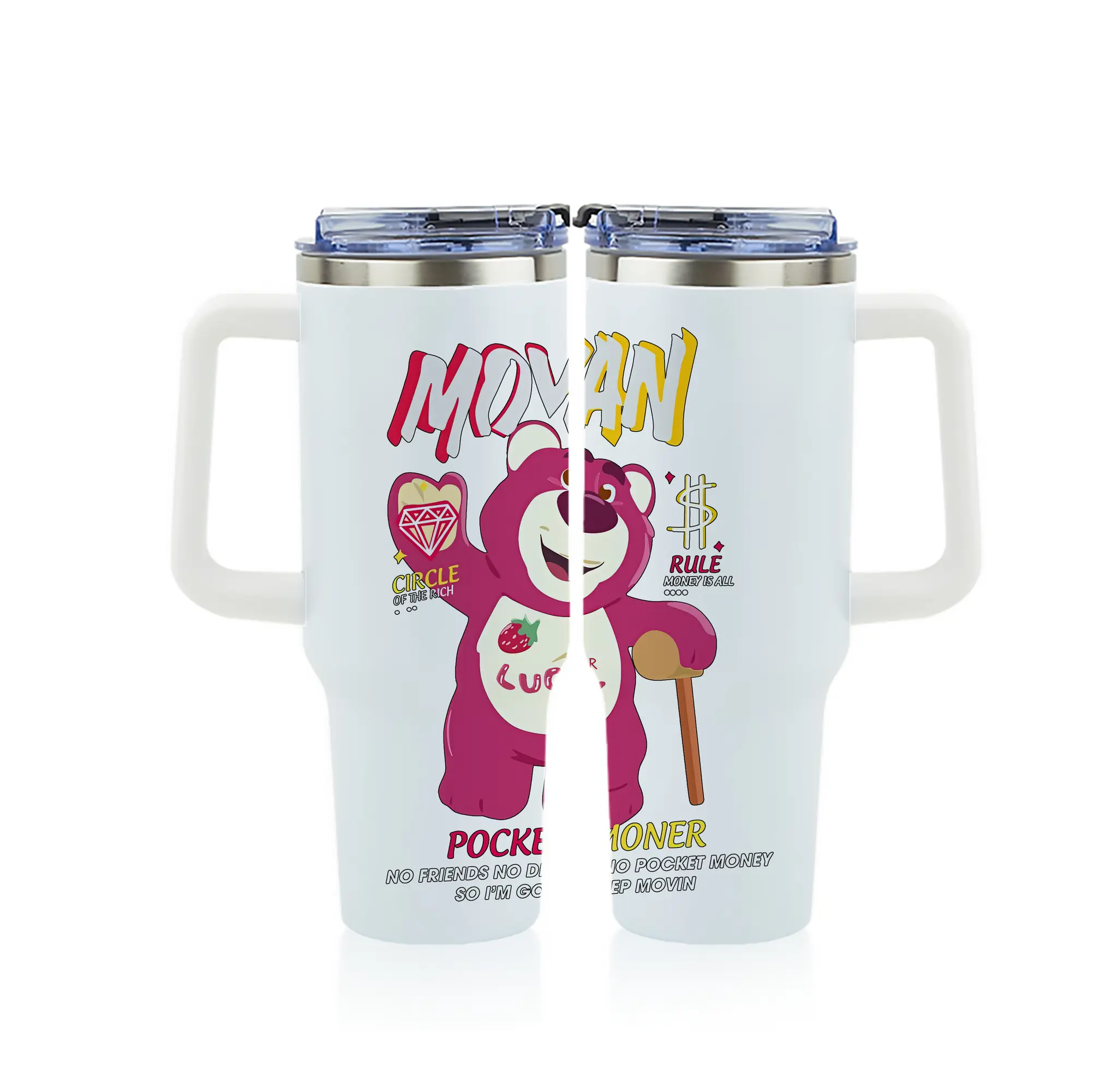 トイ・ストーリー グッズ ロッツォ・ハグベア - 1200mL フルプリント車用タンブラー ・ 304ステンレス 内側 ・ 201ステンレス 外側 ・ 保温 保冷 ・ 通勤 ドライブ アウトドア用