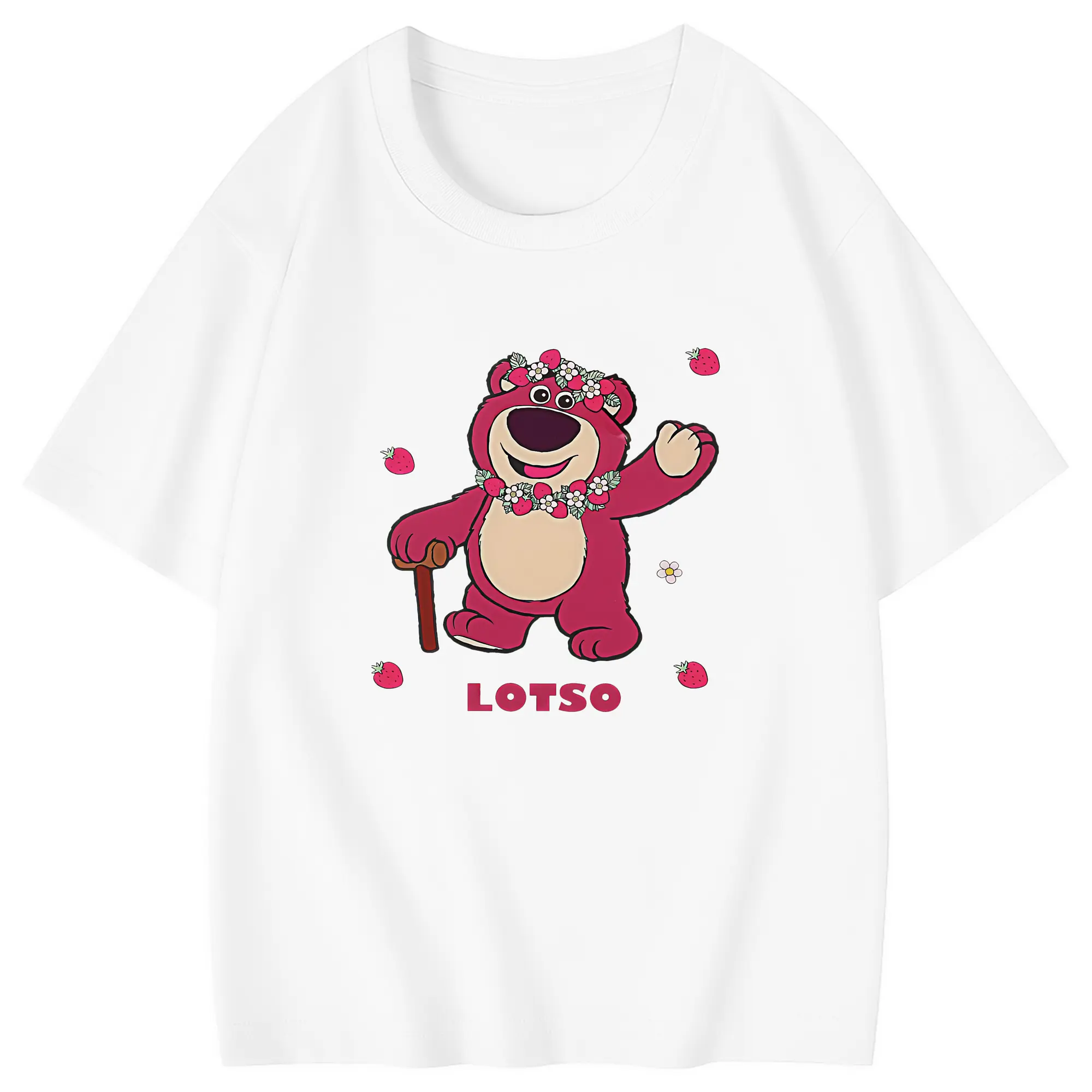 トイ・ストーリー グッズ ロッツォ・ハグベア - 綿100％ キッズTシャツ ・ フロントプリント ・ 快適 通気性 ・ スポーツ カジュアル 散歩用