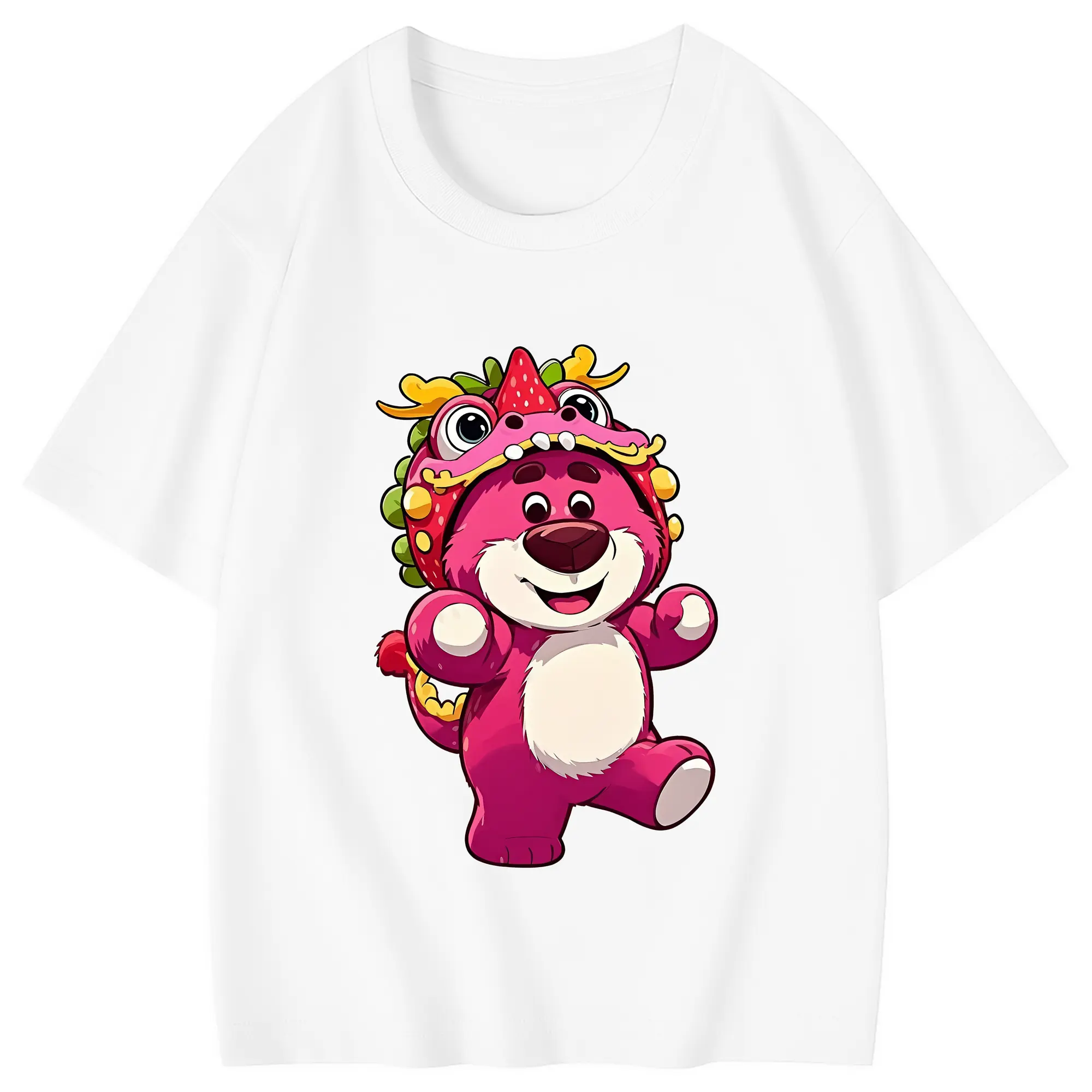 トイ・ストーリー グッズ ロッツォ・ハグベア - 綿100％ キッズTシャツ ・ フロントプリント ・ 快適 通気性 ・ スポーツ カジュアル 散歩用