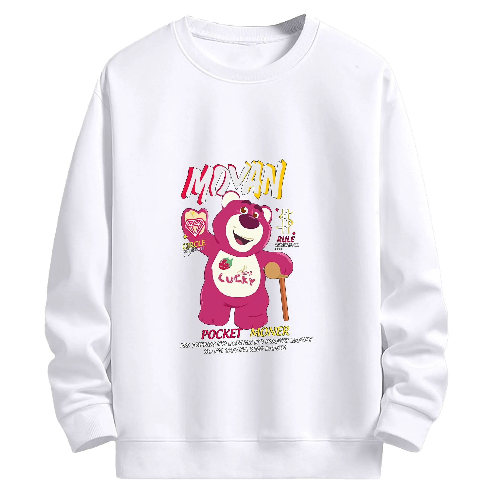 トイ・ストーリー グッズ ロッツォ・ハグベア - 高品質 クルーネック スウェット ・ コットン59％ ポリエステル41％ ・ ユニセックス 長袖 トレーナー ・ カジュアル デイリー スポーツ 散歩用