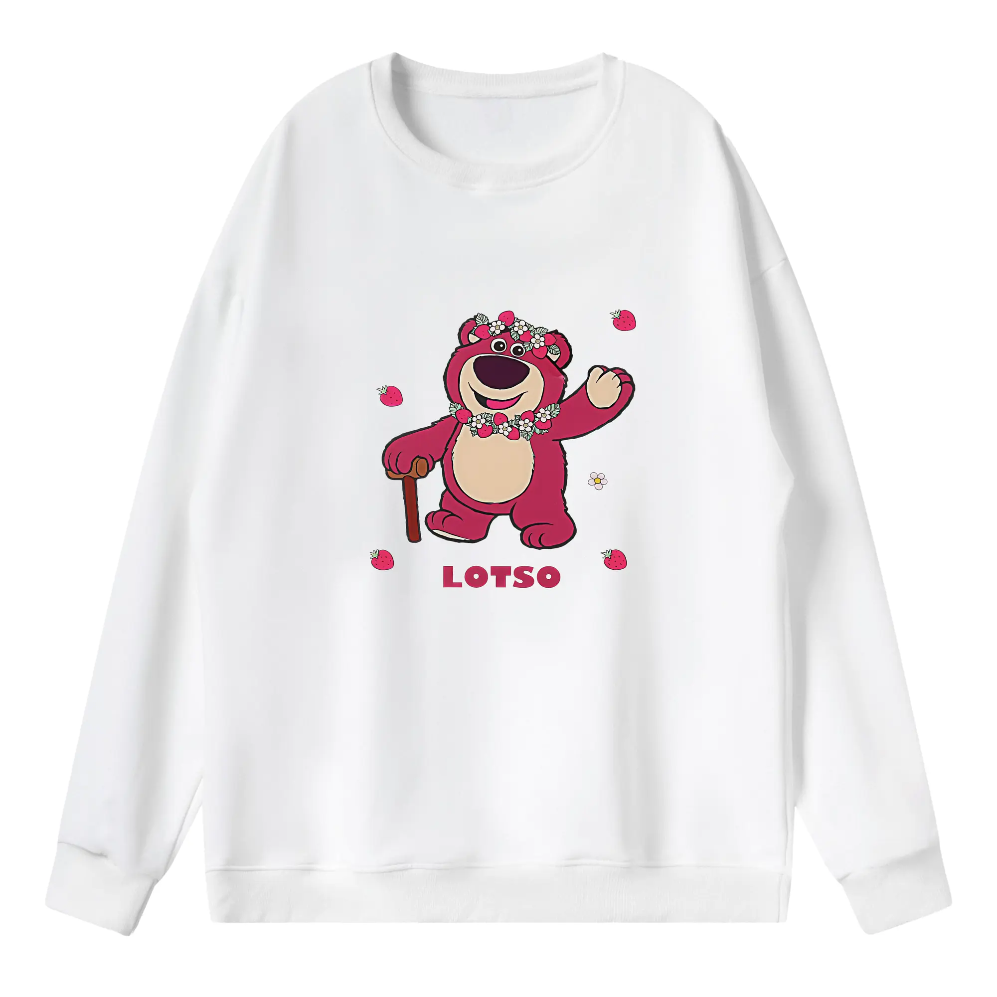 トイ・ストーリー グッズ ロッツォ・ハグベア - 薄手 クルーネック スウェット 裏毛260g · ポリエステル 春秋向け カジュアル 男女兼用 · トレーナー デイリー スポーツ 散歩に最適