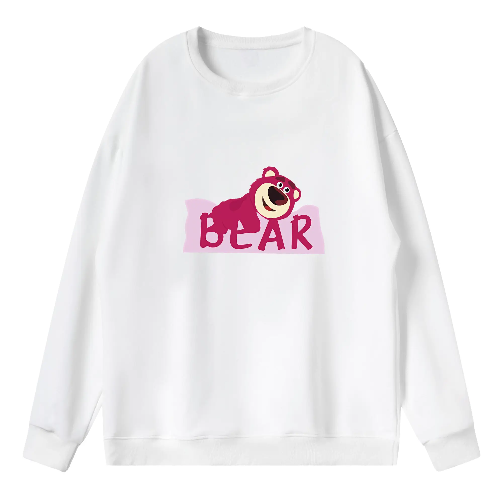 トイ・ストーリー グッズ ロッツォ・ハグベア - 薄手 クルーネック スウェット 裏毛260g · ポリエステル 春秋向け カジュアル 男女兼用 · トレーナー デイリー スポーツ 散歩に最適