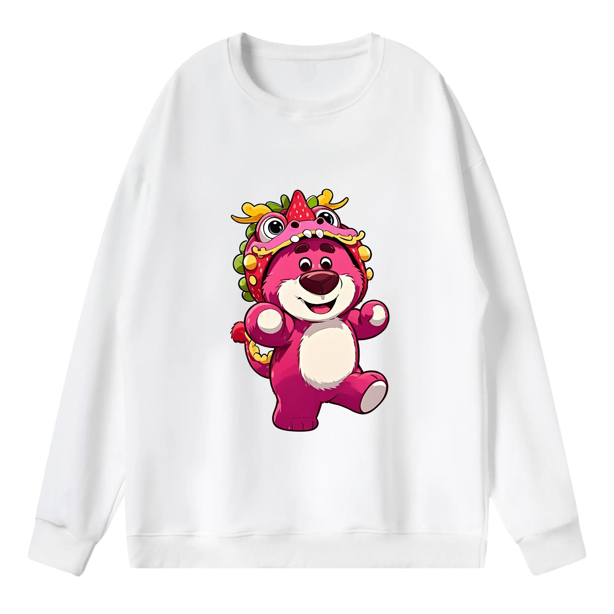 トイ・ストーリー グッズ ロッツォ・ハグベア - 薄手 クルーネック スウェット 裏毛260g · ポリエステル 春秋向け カジュアル 男女兼用 · トレーナー デイリー スポーツ 散歩に最適