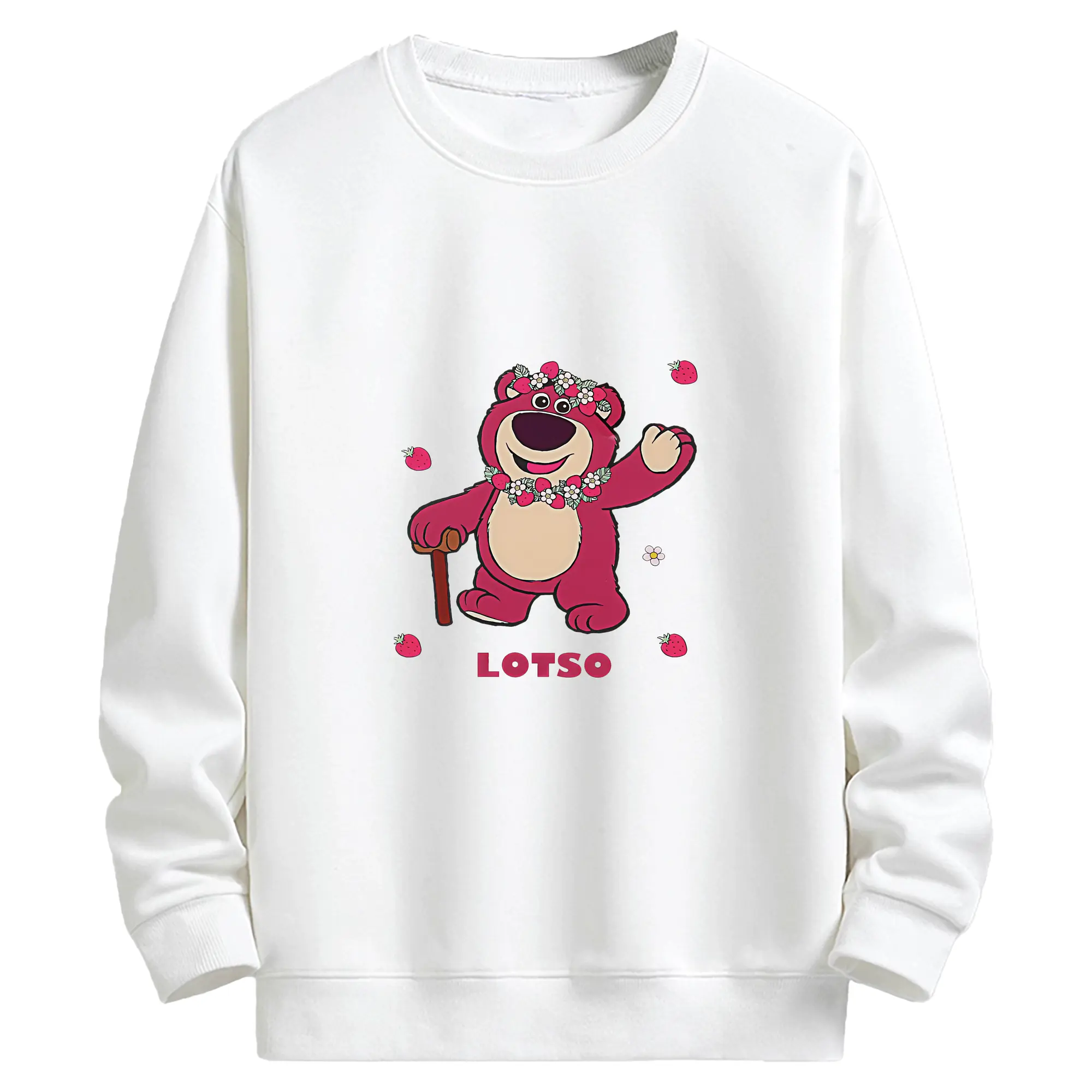 トイ・ストーリー グッズ ロッツォ・ハグベア - キッズ クルーネックスウェットシャツ ・ フロントプリント ・ 綿80％ ポリエステル20％ ・ 快適 通学 スポーツ 日常使い お散歩用