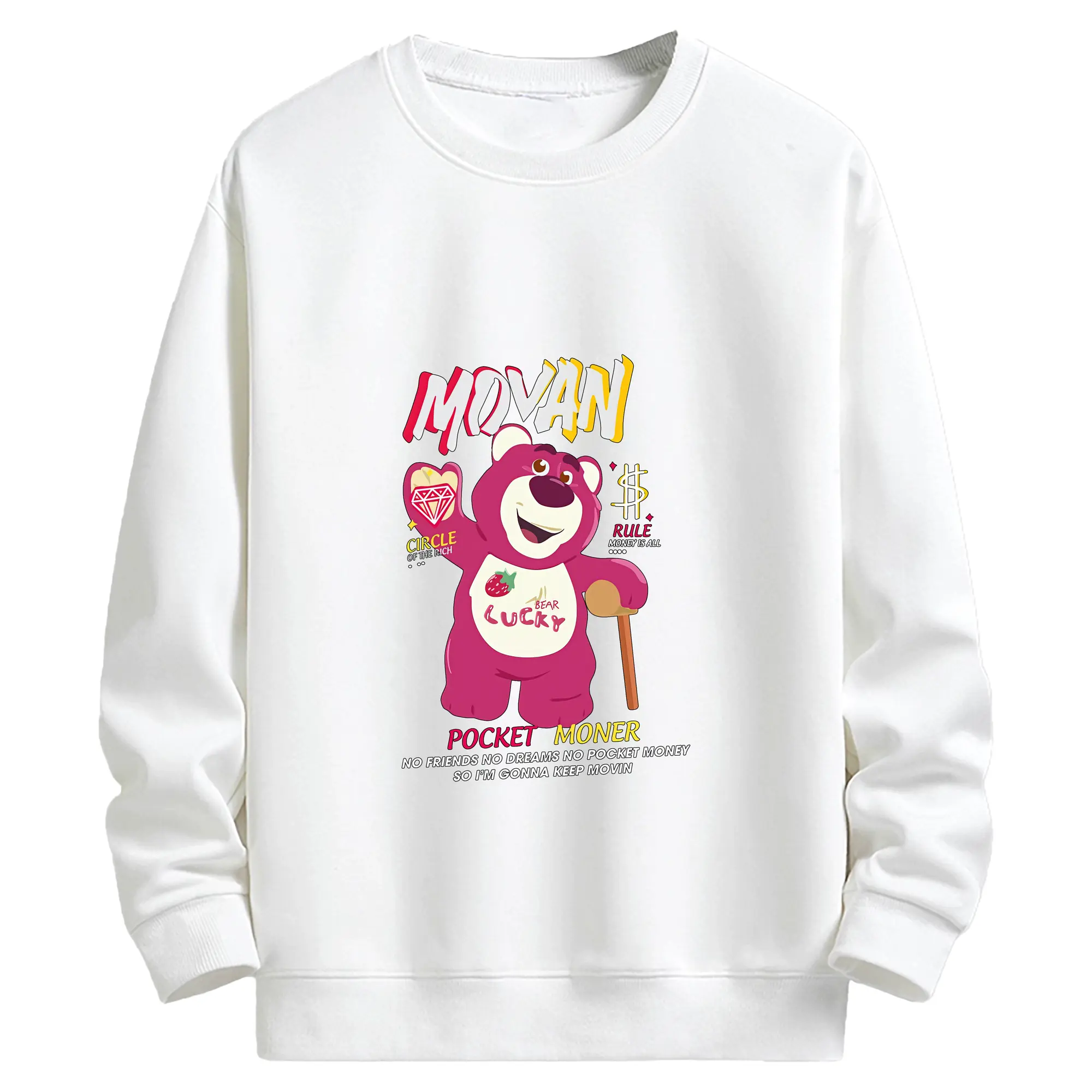 トイ・ストーリー グッズ ロッツォ・ハグベア - キッズ クルーネックスウェットシャツ ・ フロントプリント ・ 綿80％ ポリエステル20％ ・ 快適 通学 スポーツ 日常使い お散歩用