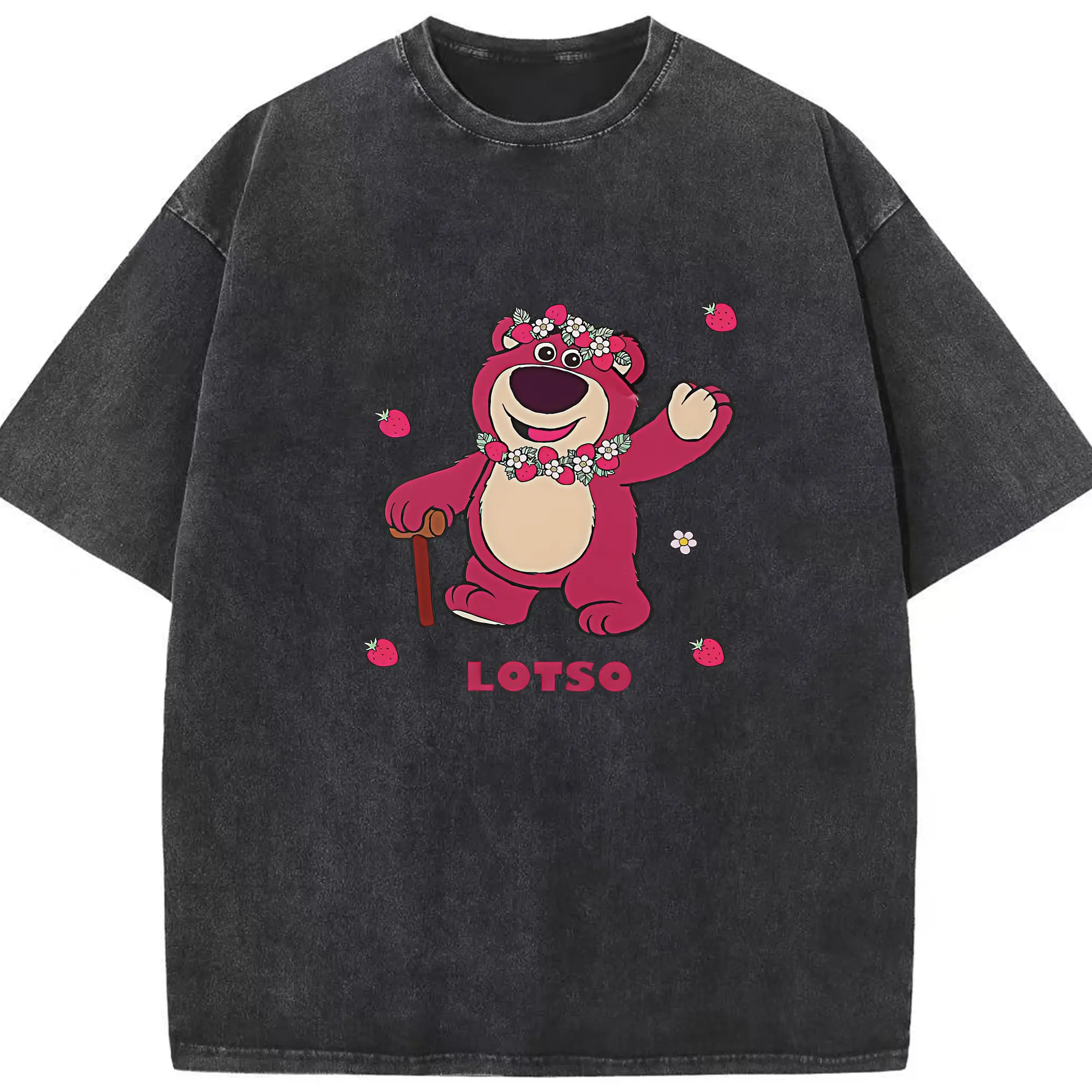 トイ・ストーリー グッズ ロッツォ・ハグベア - 綿100％ ヴィンテージ風 半袖Tシャツ ・ フロントプリント ・ 柔らか肌触り ・ 通気性 快適 ・ スポーツ カジュアル 外出用