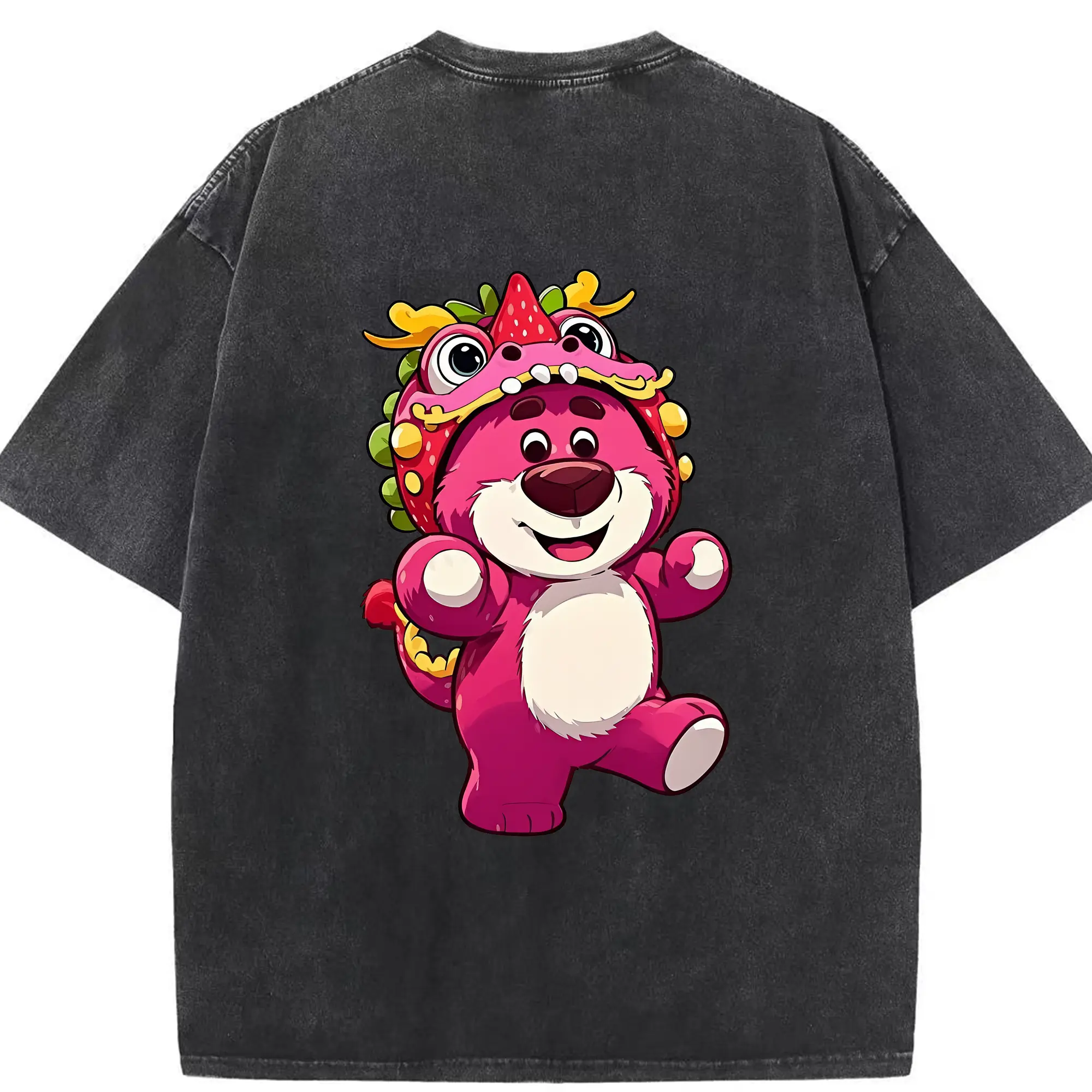 トイ・ストーリー グッズ ロッツォ・ハグベア - 綿100％ ヴィンテージ風 半袖Tシャツ ・ 背面プリント ・ 柔らか肌触り ・ 通気性 快適 ・ スポーツ カジュアル 外出用