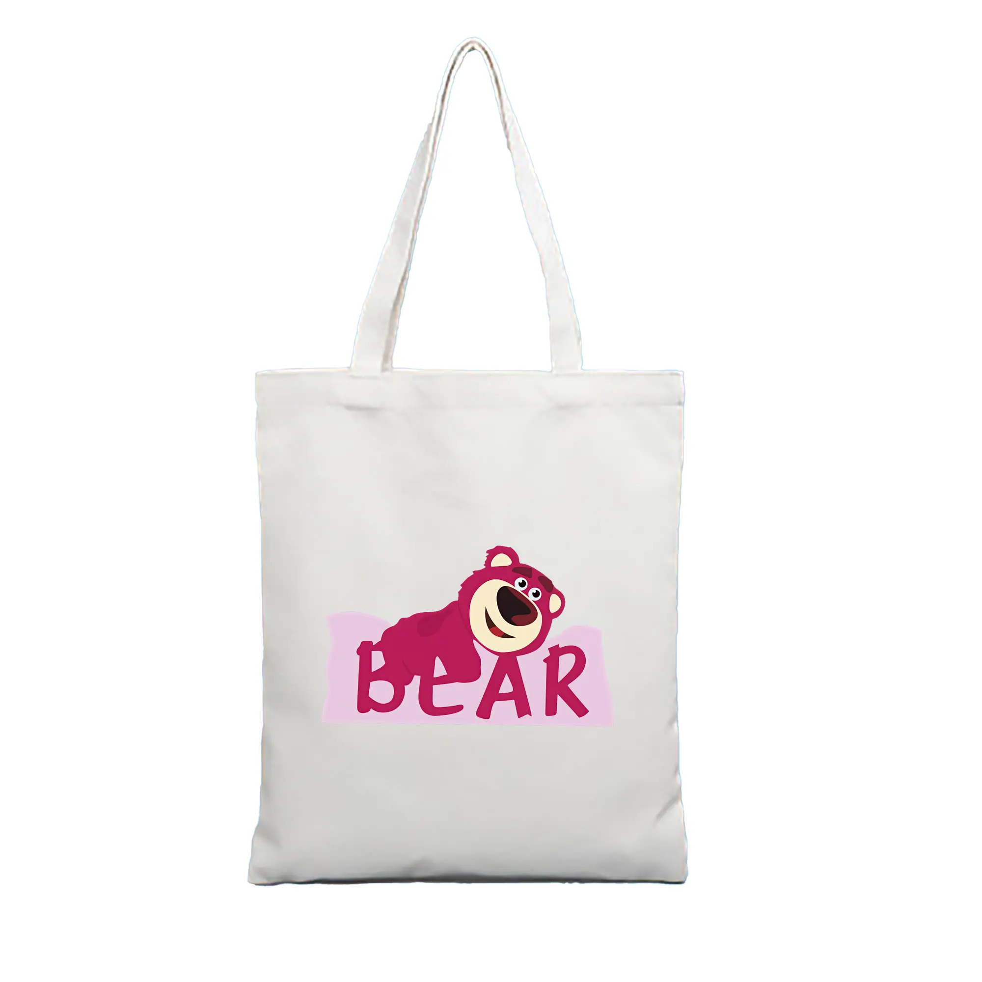 トイ・ストーリー グッズ ロッツォ・ハグベア - 縦型キャンバス手提げバッグ（トートバッグ） ・ キャンバス素材 ・ ショッピング用 ・ 軽量 丈夫 お手入れ簡単