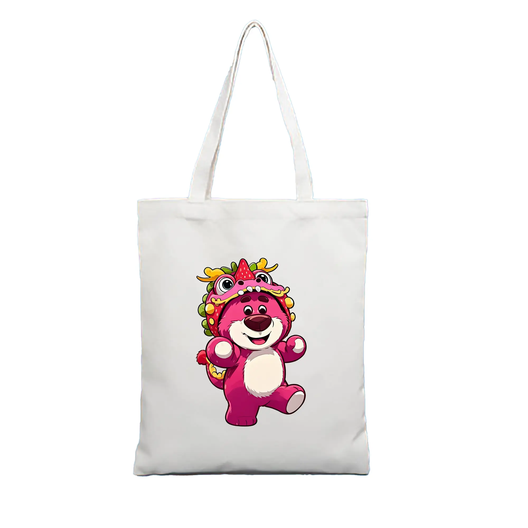 トイ・ストーリー グッズ ロッツォ・ハグベア - 縦型キャンバス手提げバッグ（トートバッグ） ・ キャンバス素材 ・ ショッピング用 ・ 軽量 丈夫 お手入れ簡単