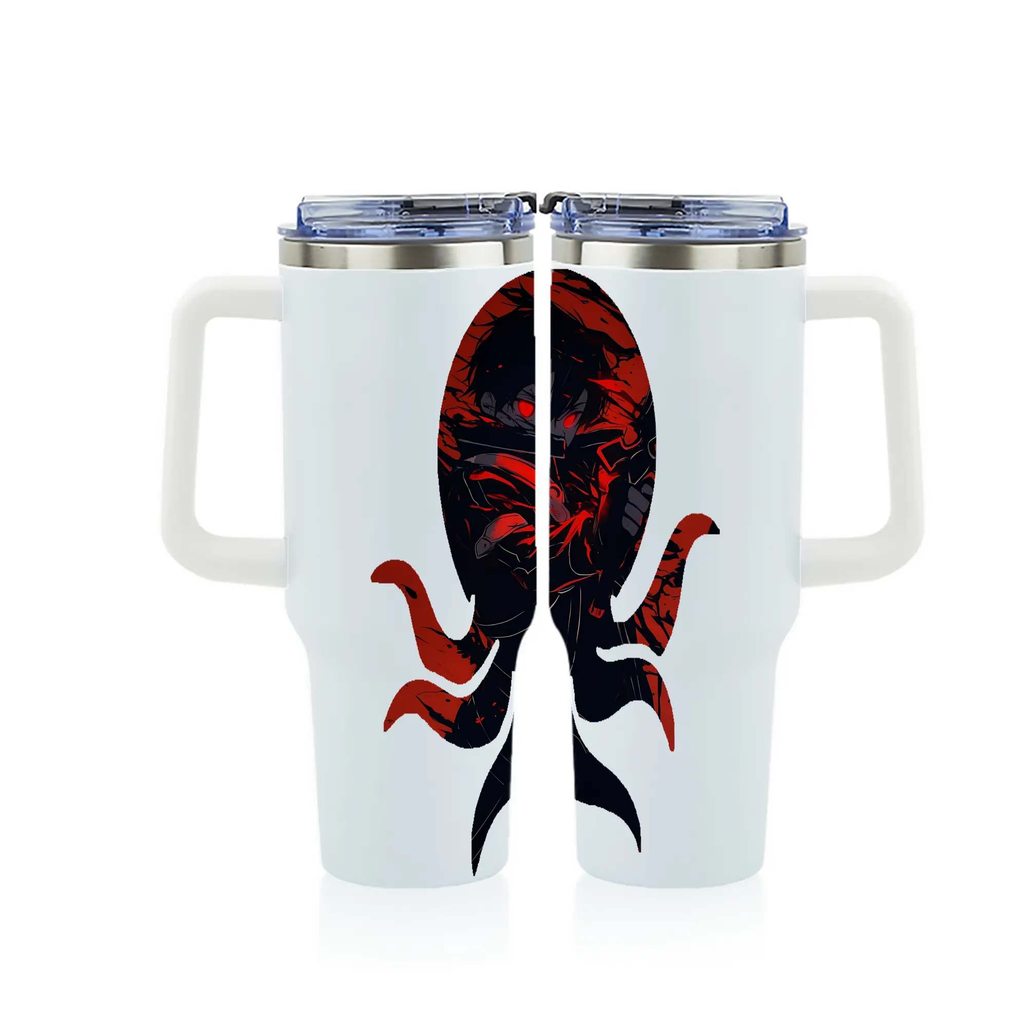 ソードアートオンライン グッズ キリト - 1200mL フルプリント車用タンブラー ・ 304ステンレス 内側 ・ 201ステンレス 外側 ・ 保温 保冷 ・ 通勤 ドライブ アウトドア用