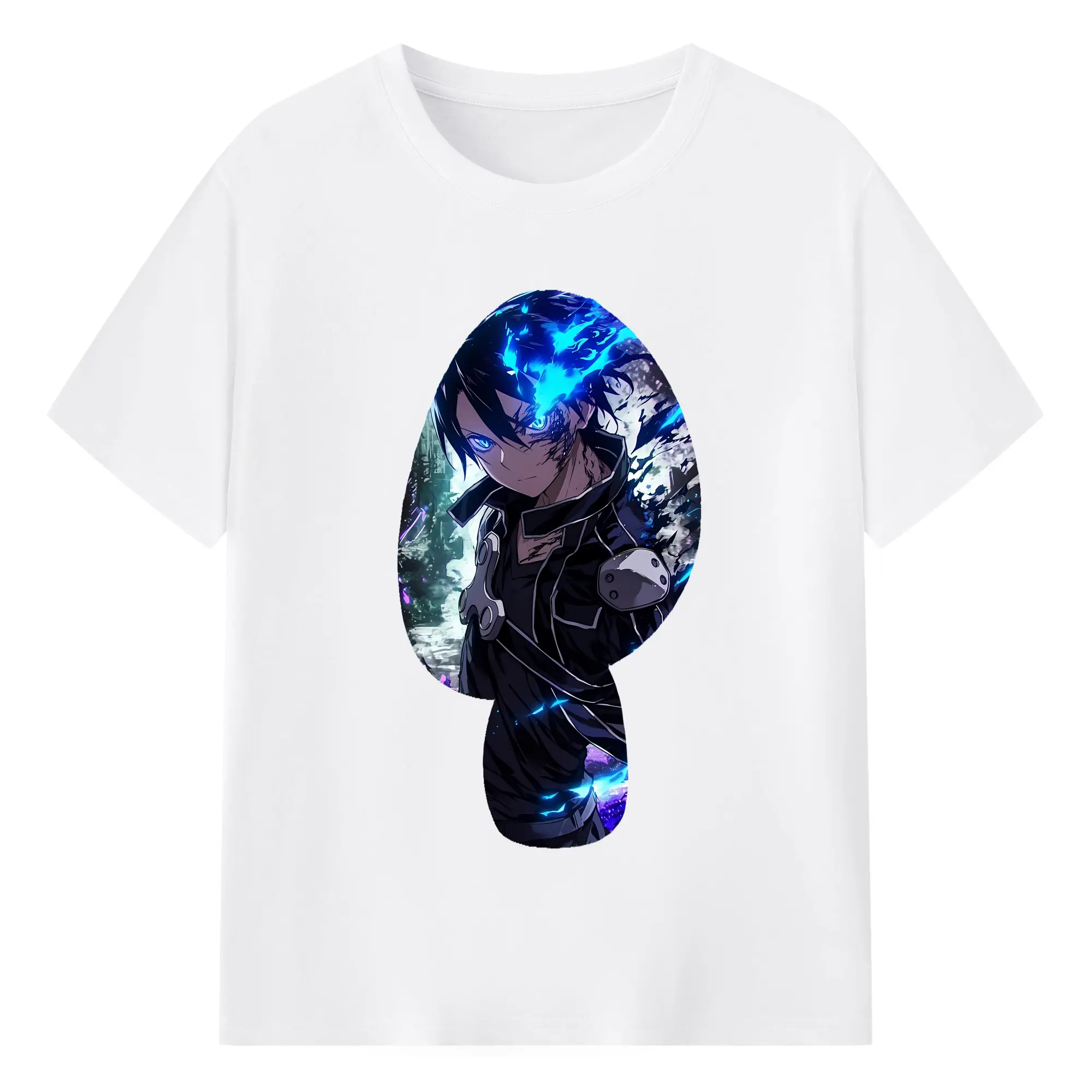 ソードアートオンライン グッズ キリト - 綿100％ 半袖Tシャツ ・ フロントプリント ・ 快適 通気性 ・ 日常使い 散歩 スポーツ用