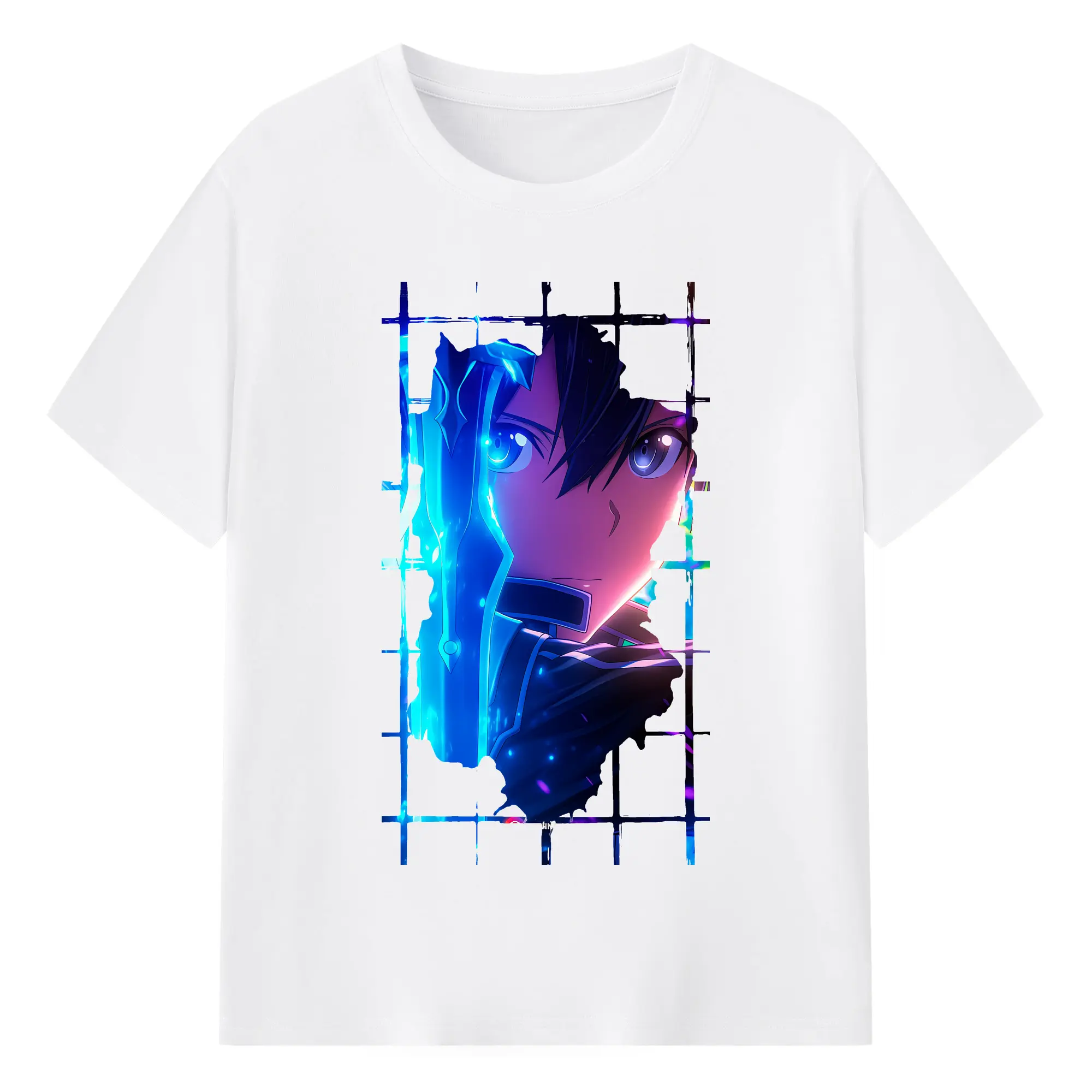 ソードアートオンライン グッズ キリト - 綿100％ 半袖Tシャツ ・ フロントプリント ・ 快適 通気性 ・ 日常使い 散歩 スポーツ用