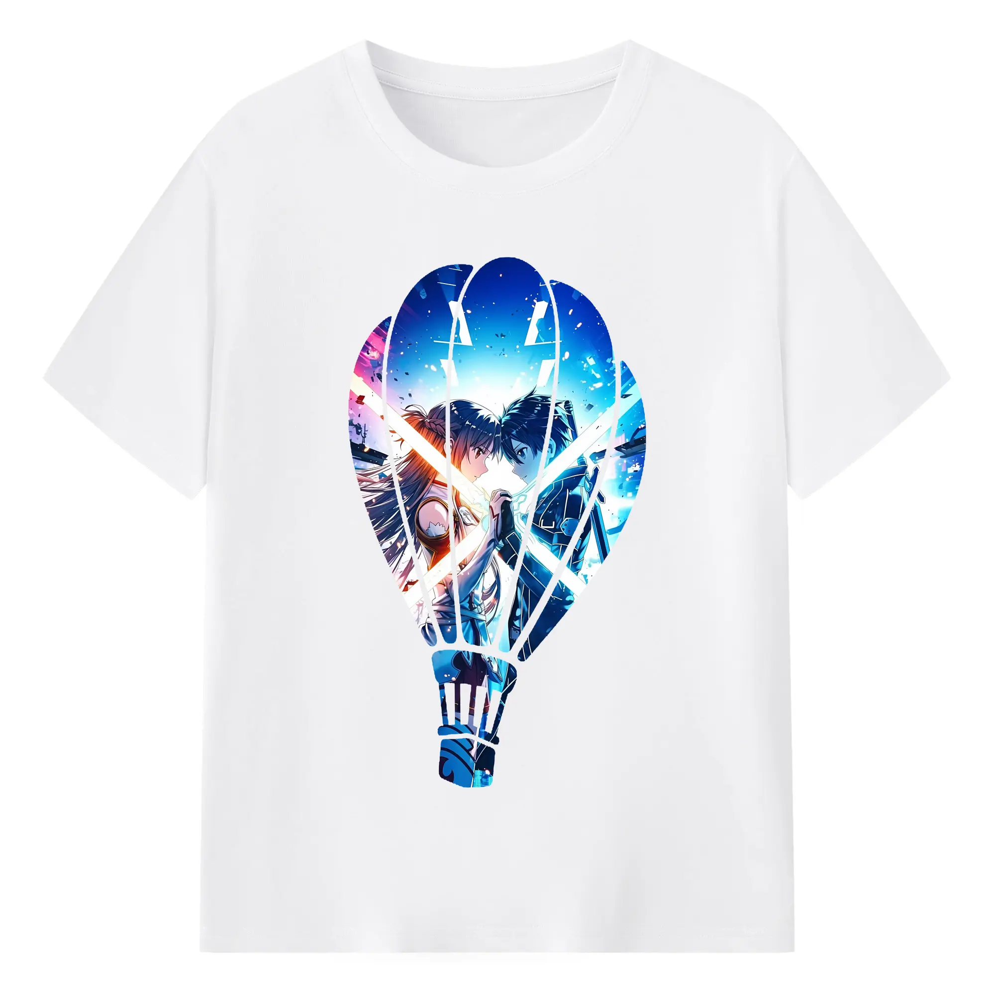 ソードアートオンライン グッズ キリト - 綿100％ 半袖Tシャツ ・ フロントプリント ・ 快適 通気性 ・ 日常使い 散歩 スポーツ用